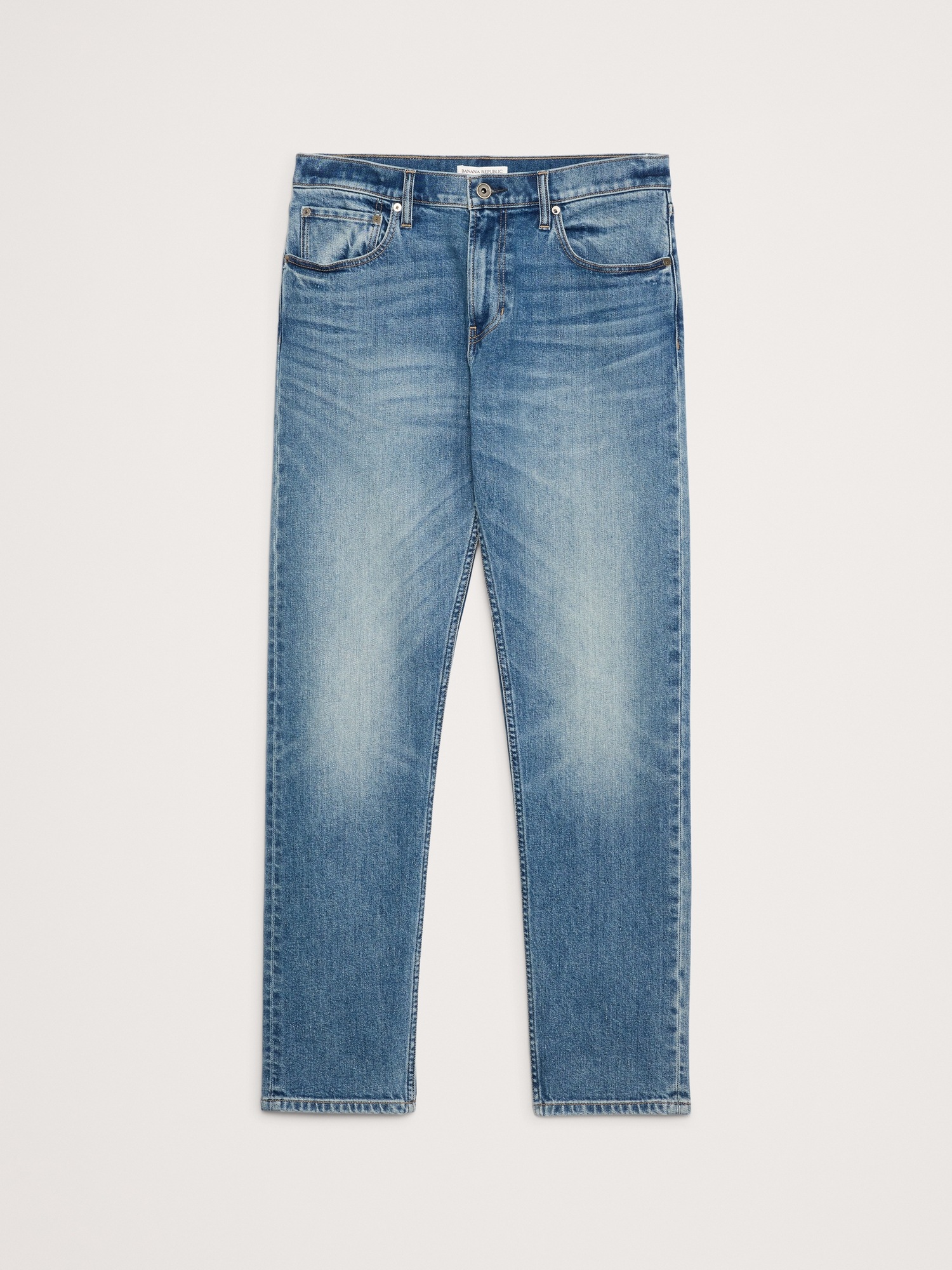 Мужские джинсы Banana Republic Slim Authentic Denim, цвет: Светлая варка — фото 5