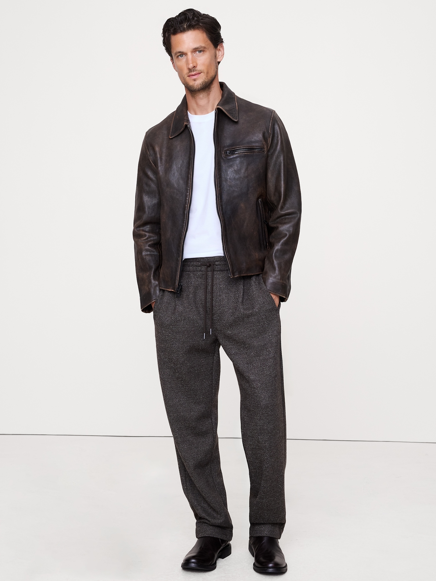 Image number 4 showing, LEATHER RACING JACKET