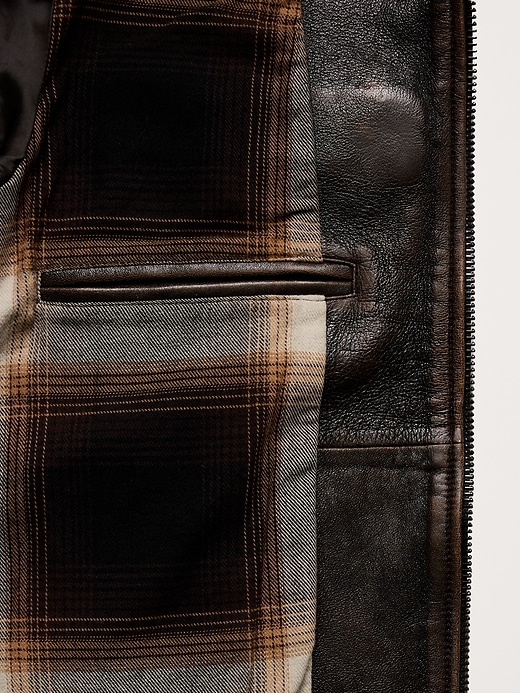 Leather Racing Jacket | Banana Republic