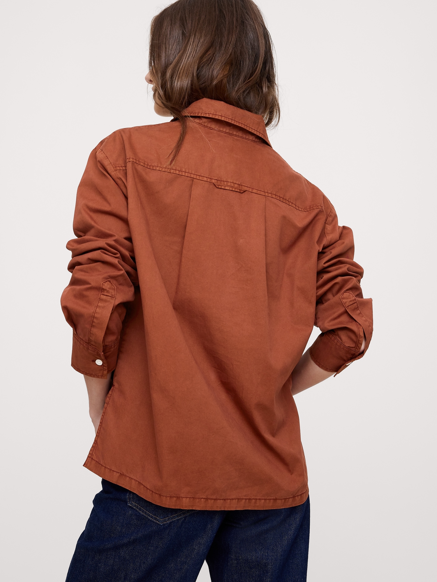 Image number 8 showing, OVERSIZED COTTON TWILL POPOVER SHIRT