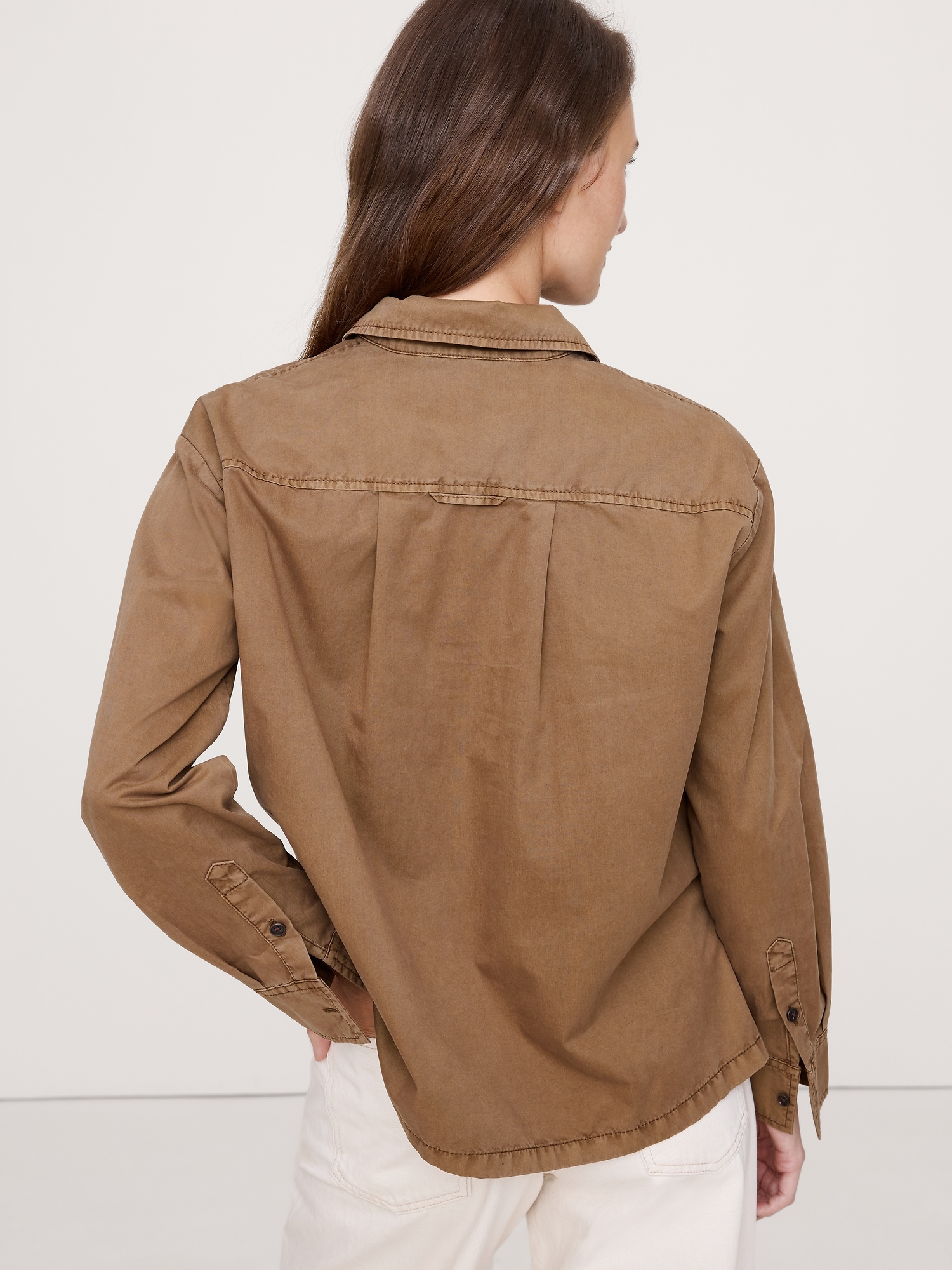 Image number 2 showing, OVERSIZED COTTON TWILL POPOVER SHIRT