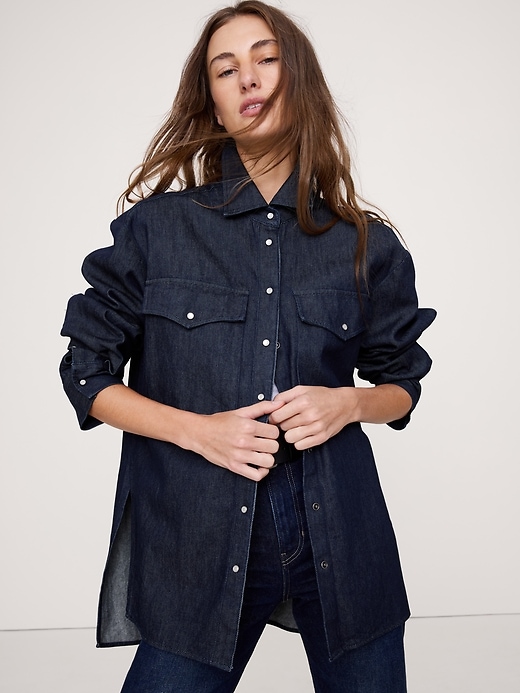 Oversized Denim Shirt Jacket