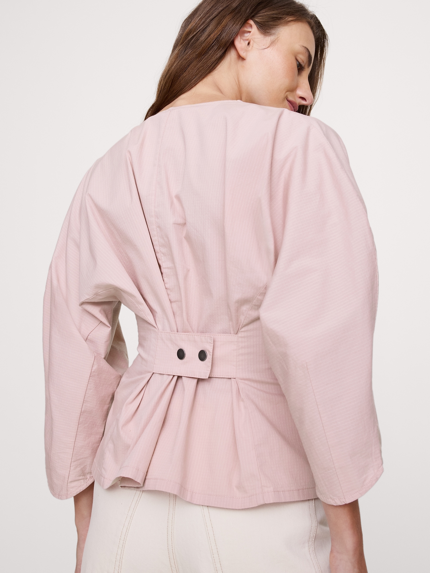 Image number 2 showing, STRETCH-COTTON UTILITY PEPLUM TOP