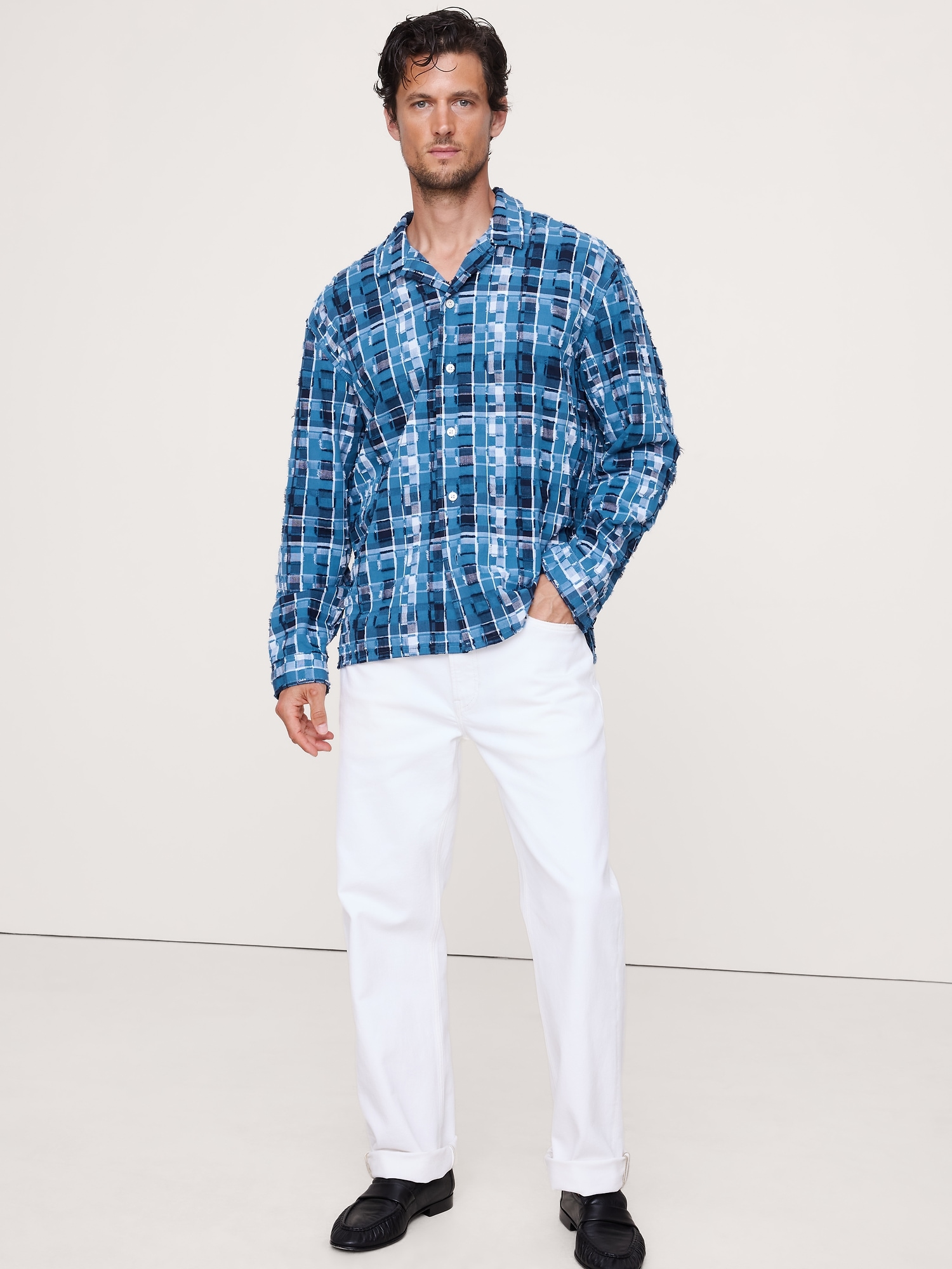 Image number 3 showing, RELAXED-FIT PLAID TEXTURE RESORT SHIRT