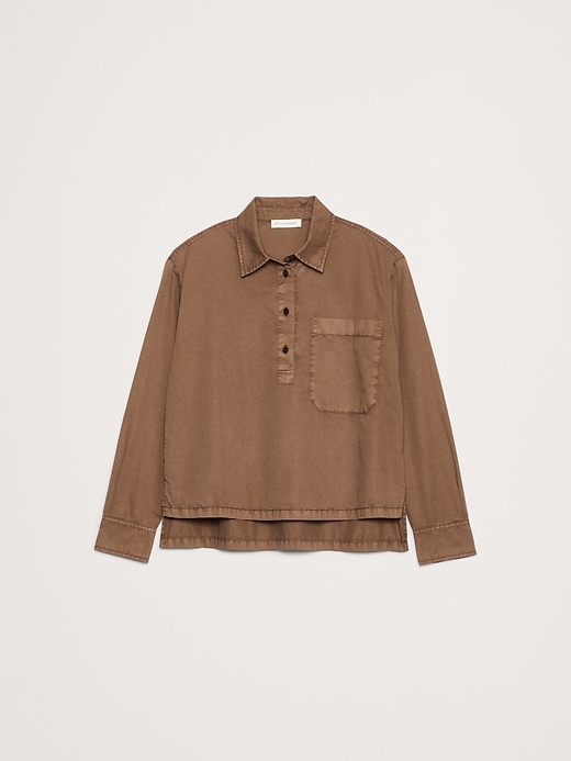 BANANA REPUBLIC / 長袖シャツ/XL/コットン/BEG Cotton Twill Popover Shirt | Banana Republic