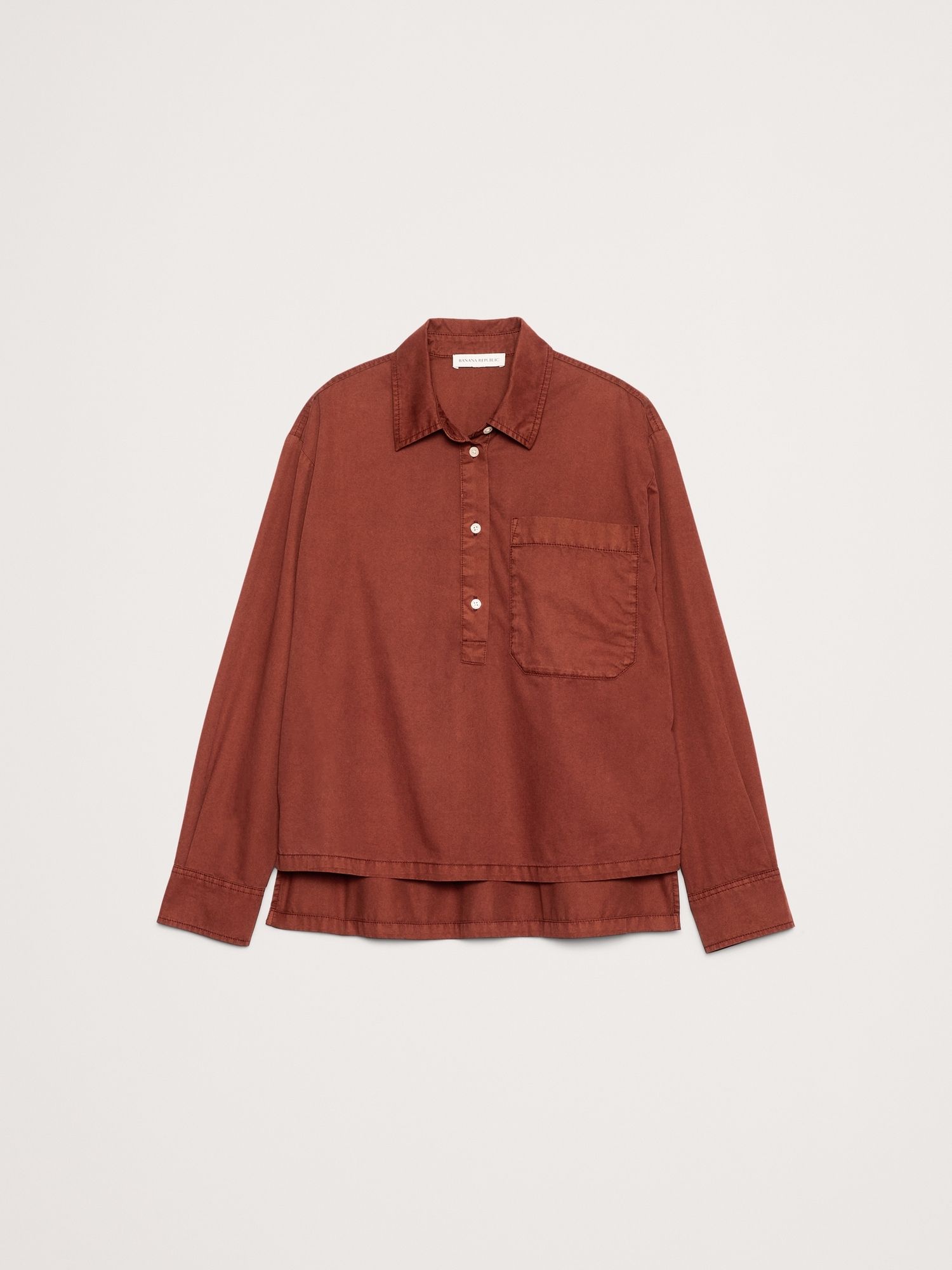 Image number 4 showing, OVERSIZED COTTON TWILL POPOVER SHIRT