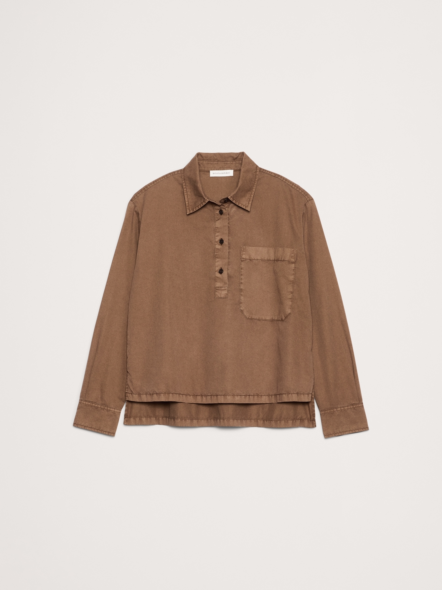 Image number 4 showing, OVERSIZED COTTON TWILL POPOVER SHIRT