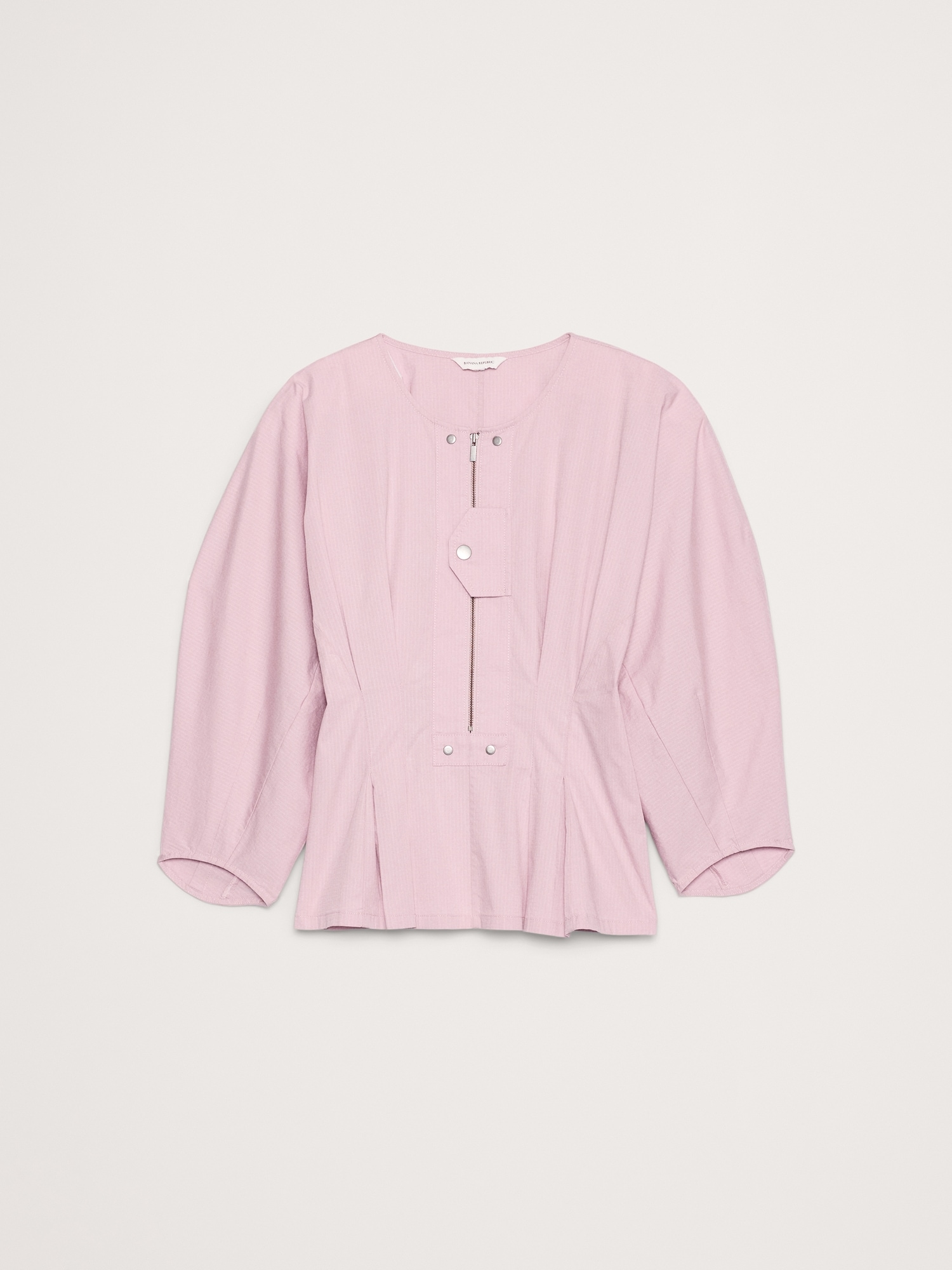 Image number 4 showing, STRETCH-COTTON UTILITY PEPLUM TOP