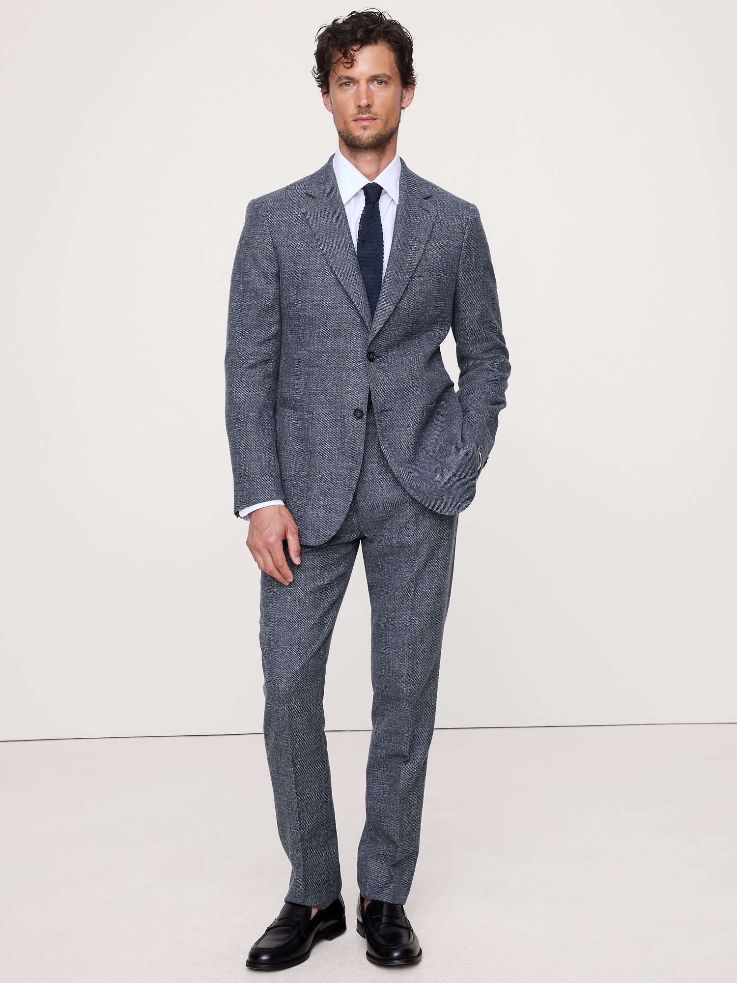 Image number 5 showing, ITALIAN COTTON-WOOL TWEED SUIT JACKET