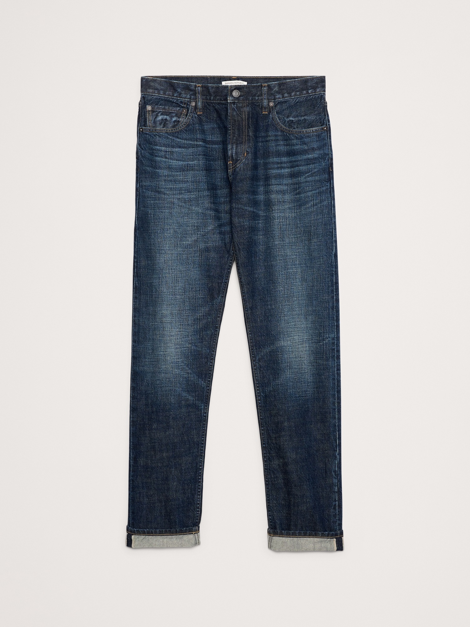Мужские джинсы Banana Republic Slim Selvedge Jean, цвет: Тёмный винтажный варёный — фото 5