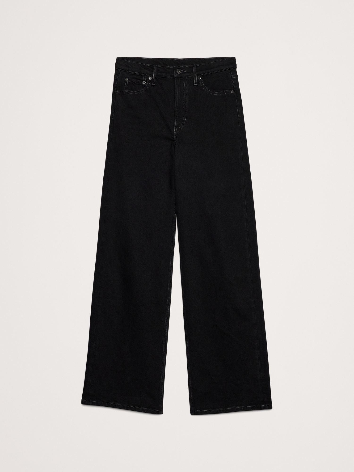 Женские джинсы Banana Republic The Icon Classic Wide-Leg Jean, цвет: Чёрный варёный — фото 5