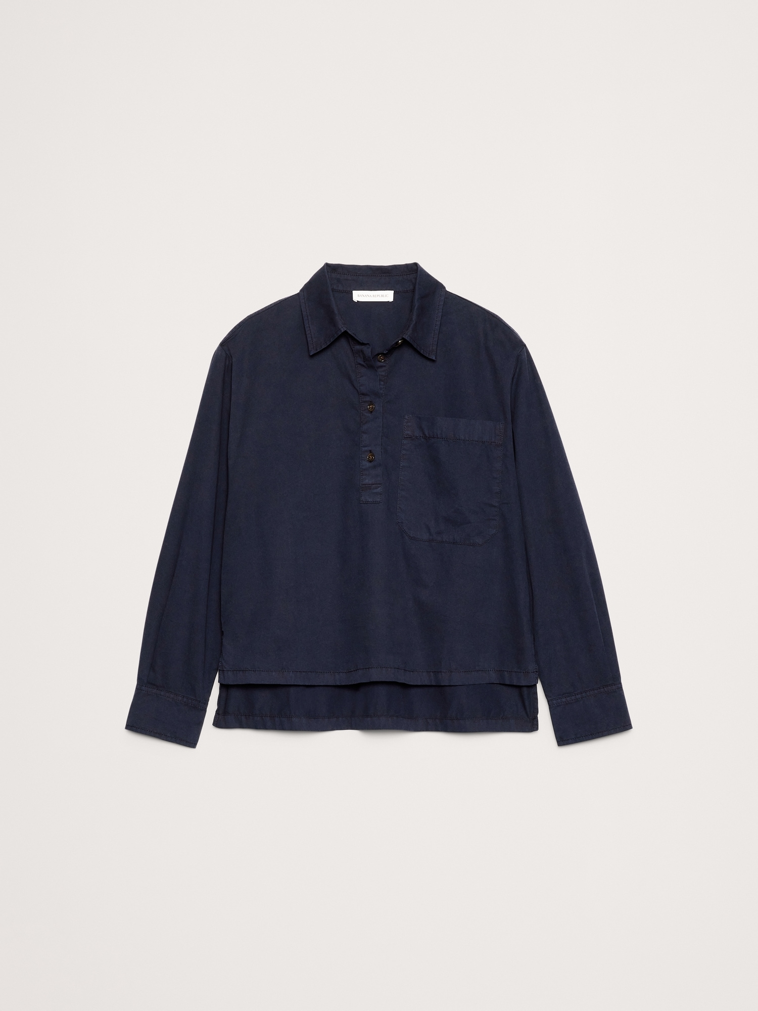 Image number 7 showing, OVERSIZED COTTON TWILL POPOVER SHIRT