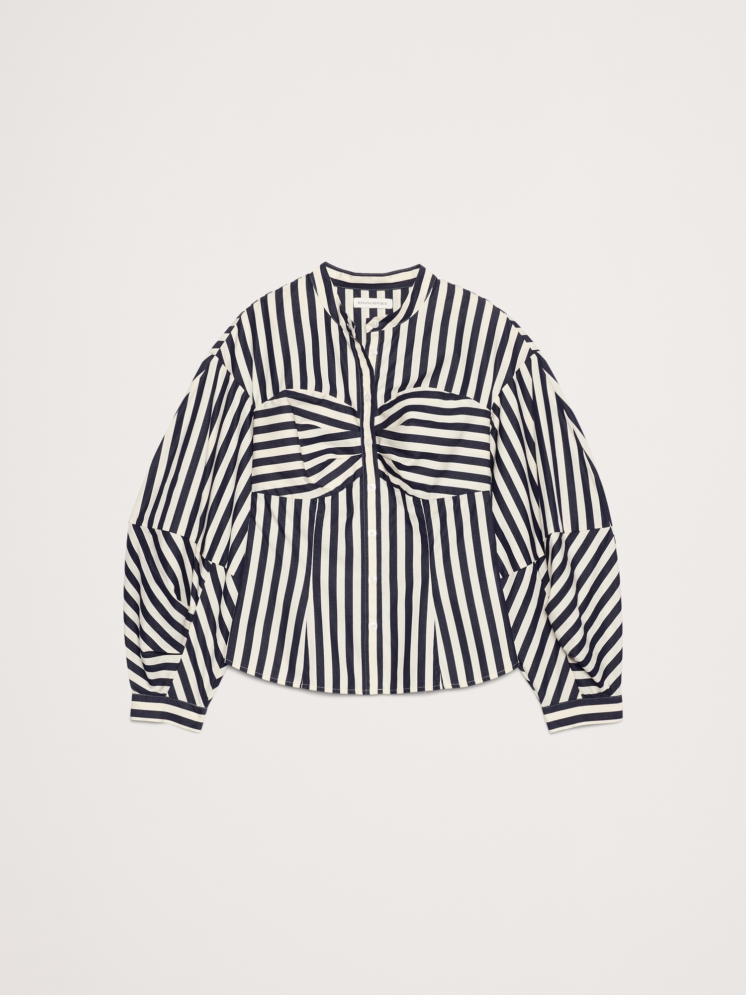Image number 5 showing, COTTON POPLIN BALLOON-SLEEVE SHIRT