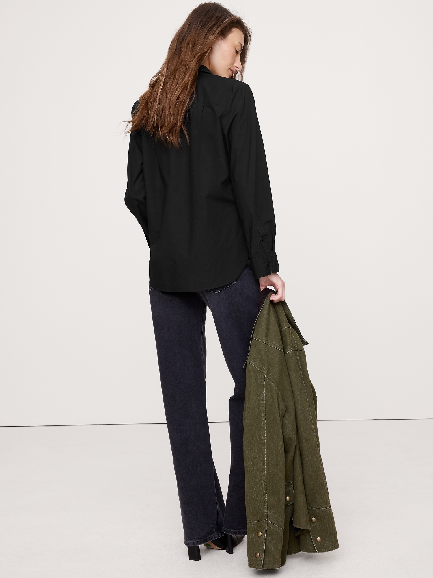 Image number 2 showing, BOXY COTTON POPLIN SHIRT