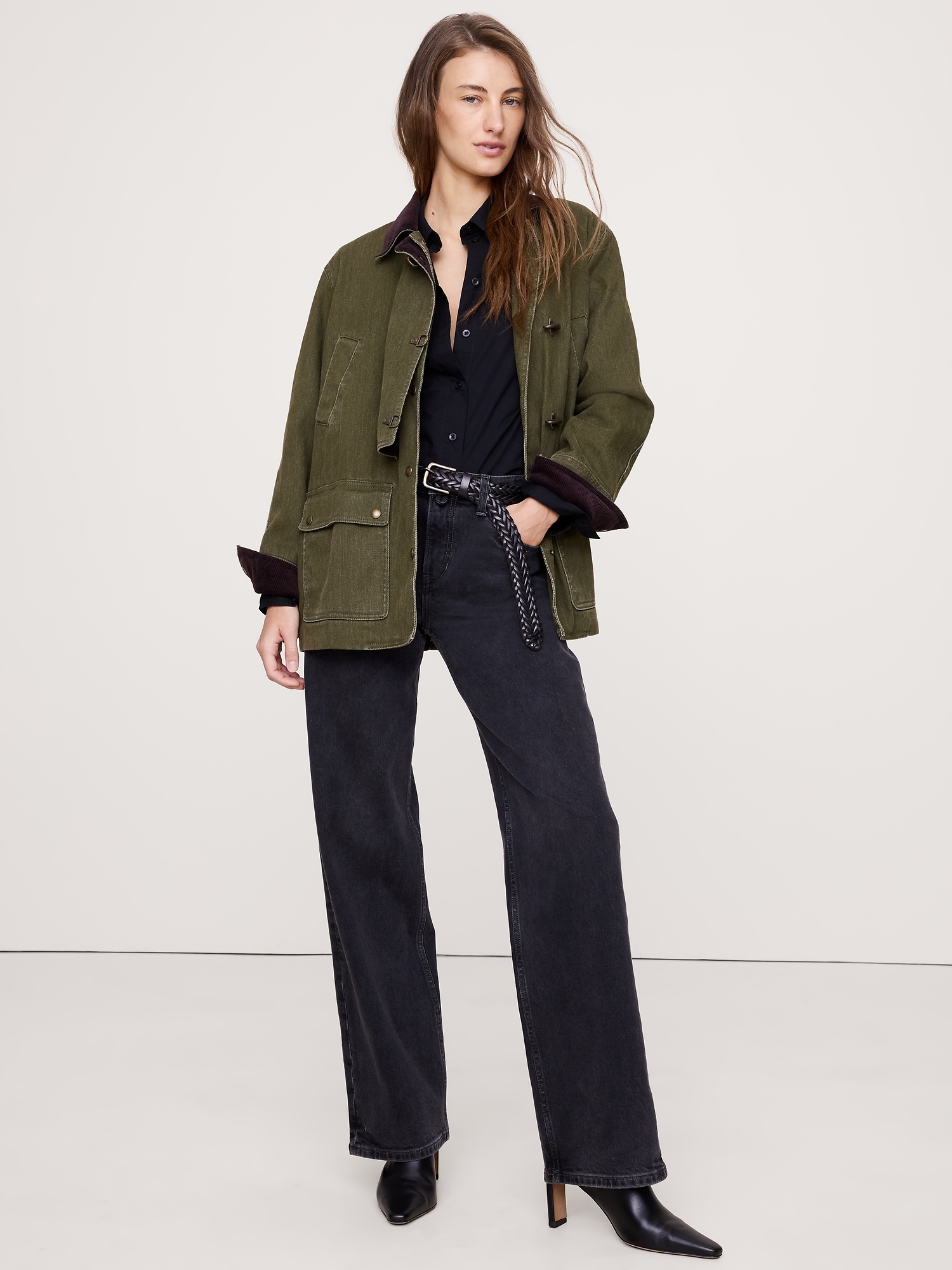 Image number 3 showing, BOXY COTTON POPLIN SHIRT