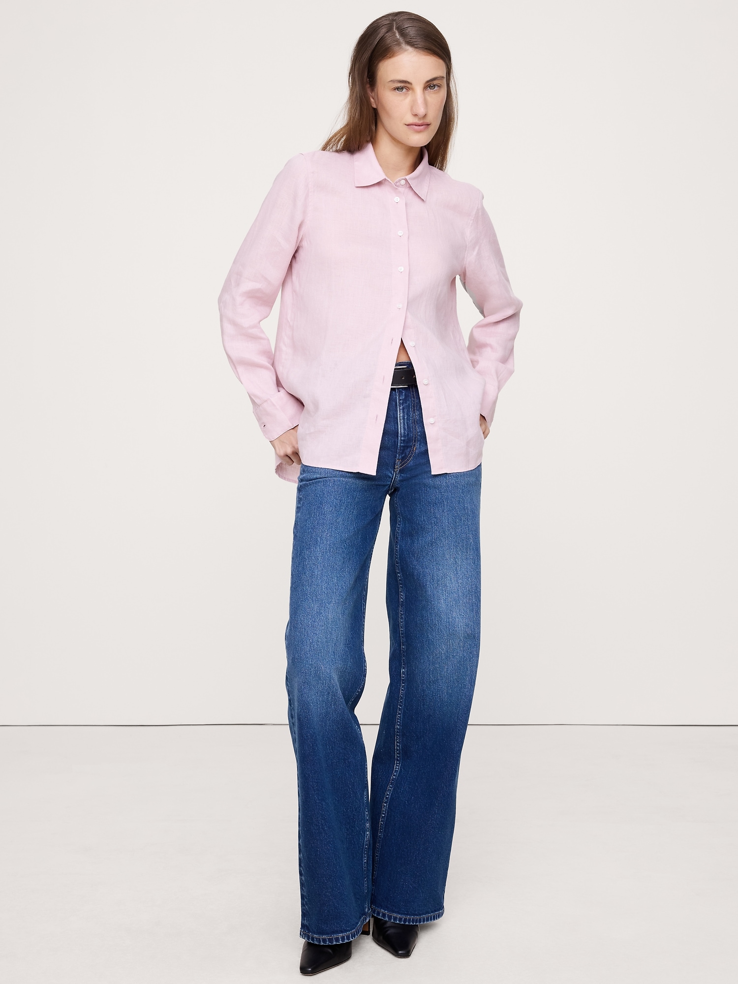 The Everyday Linen Shirt - Dusty Rose Pink