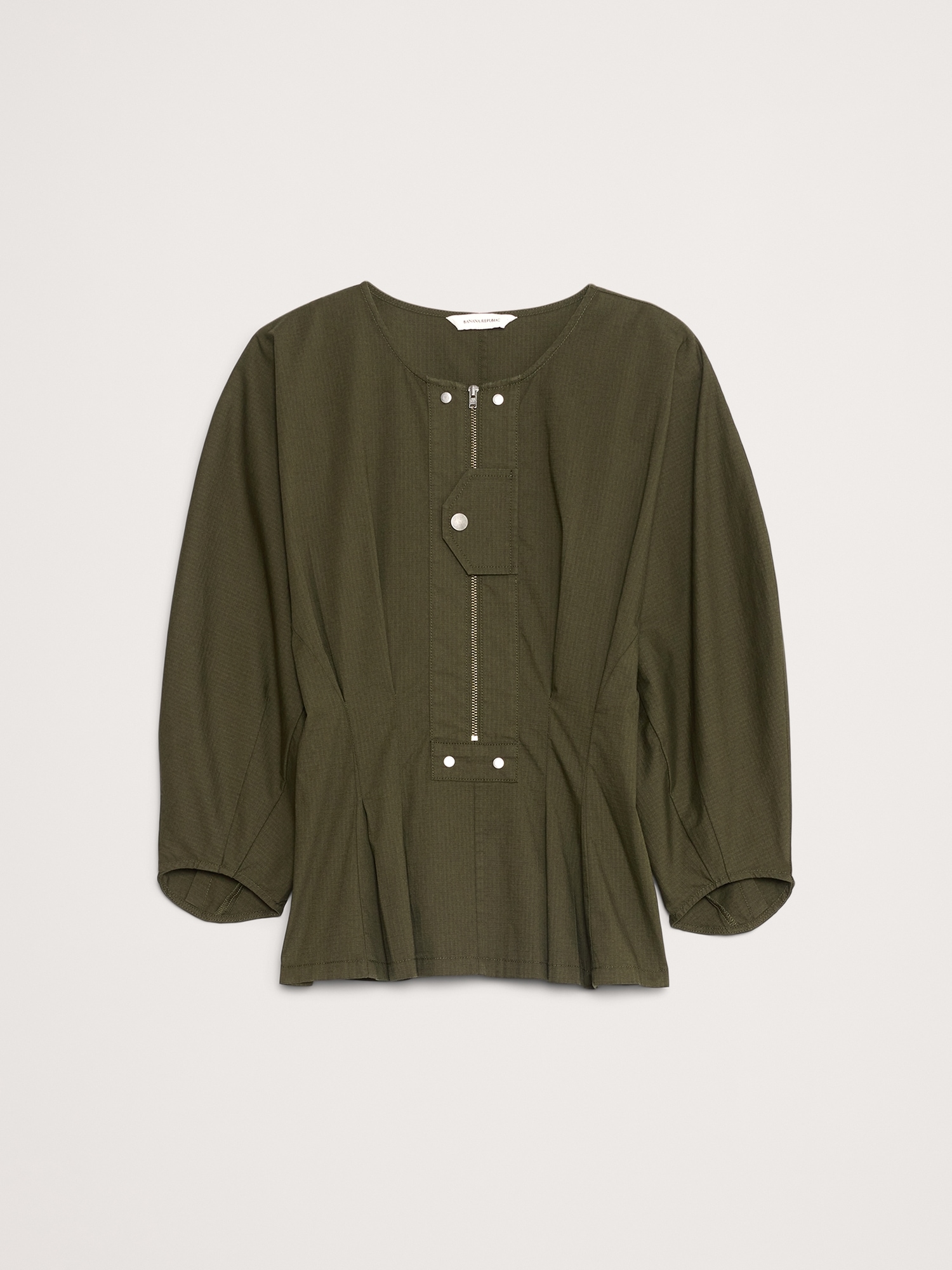 Image number 5 showing, Stretch-Cotton Utility Peplum Top