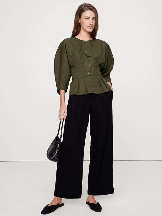 Débardeur Péplum Banana Republic En Laine Flanelle Gris Clair - Taille 14, Neuf Avec étiquettes