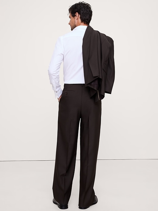 Relaxed Italian Barathea Pleated Tuxedo Pant