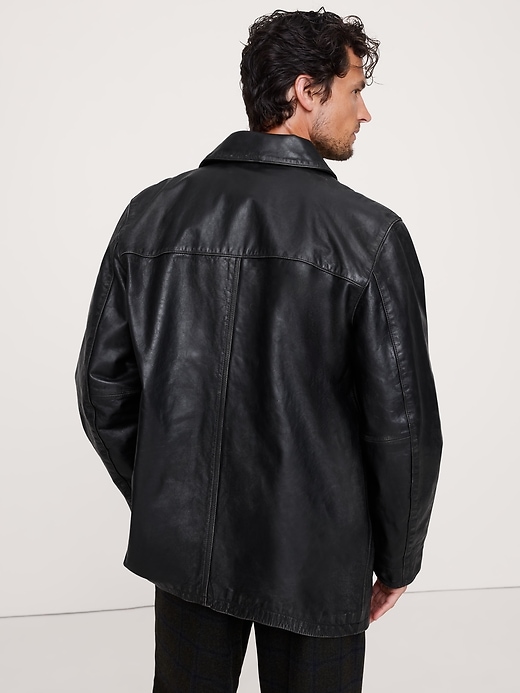 Relaxed Leather Carcoat | Banana Republic