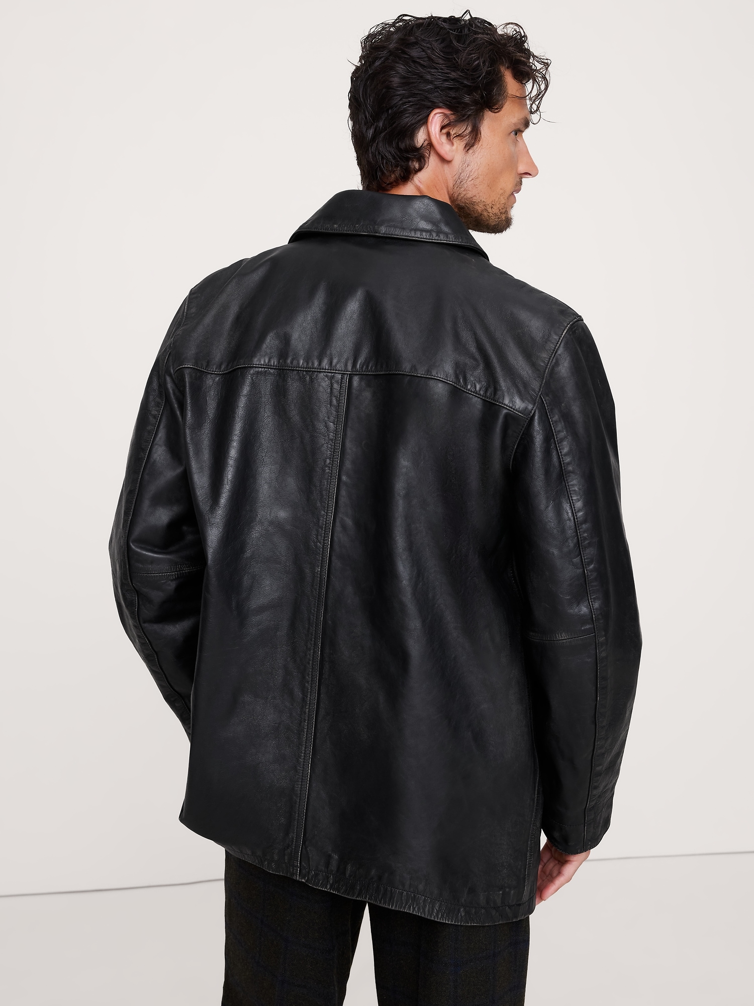Image number 2 showing, Oversized Leather Carcoat