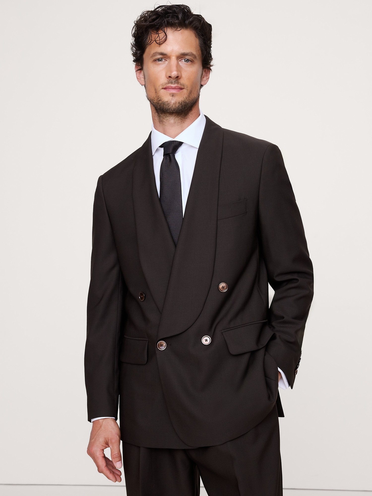 Image number 3 showing, Relaxed Italian Barathea Tuxedo Jacket