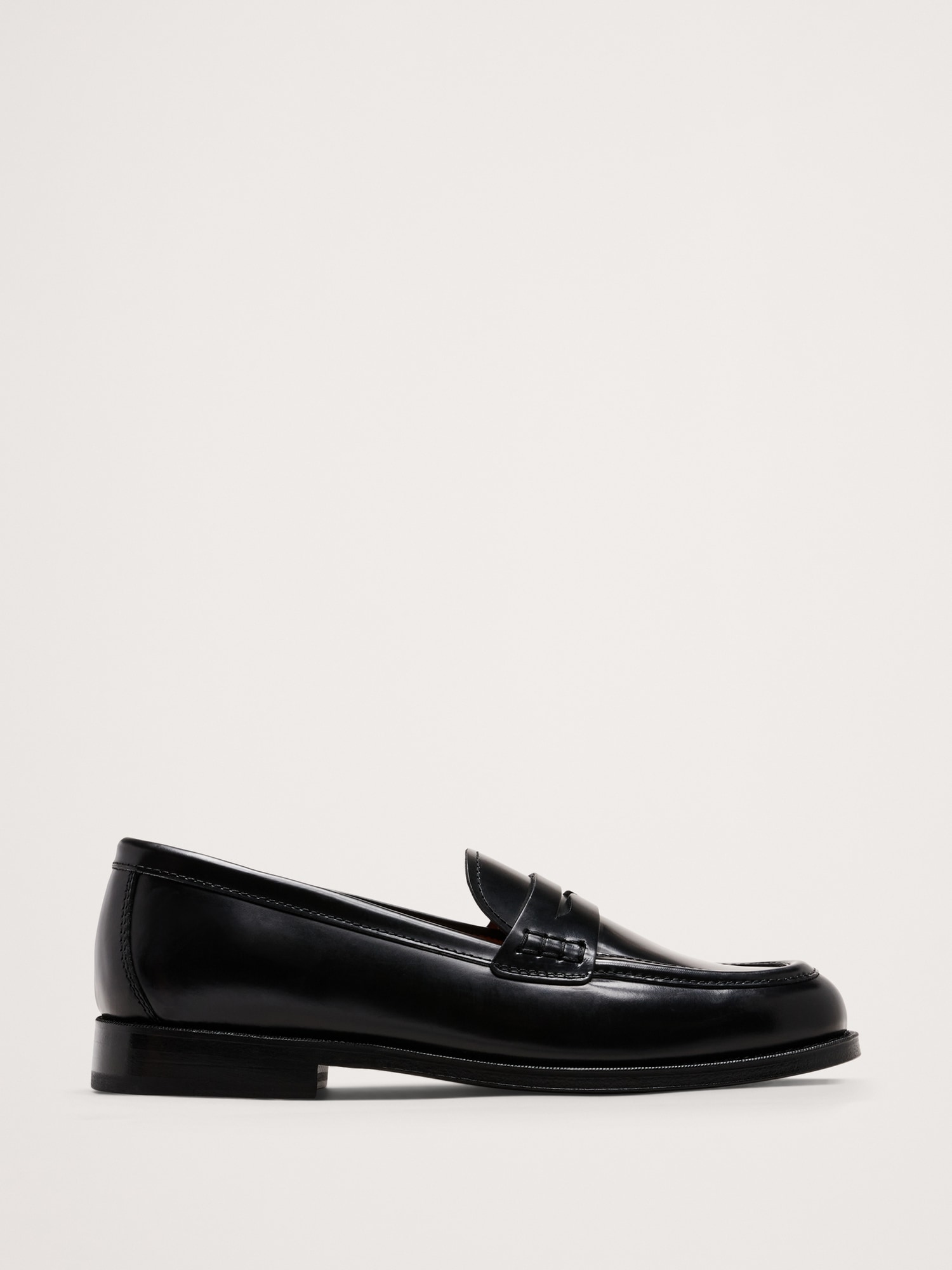 Navarre Penny Loafer - Black Leather