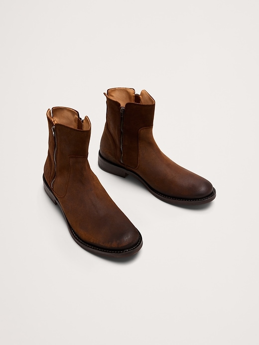 Suede Double-Zip Boot