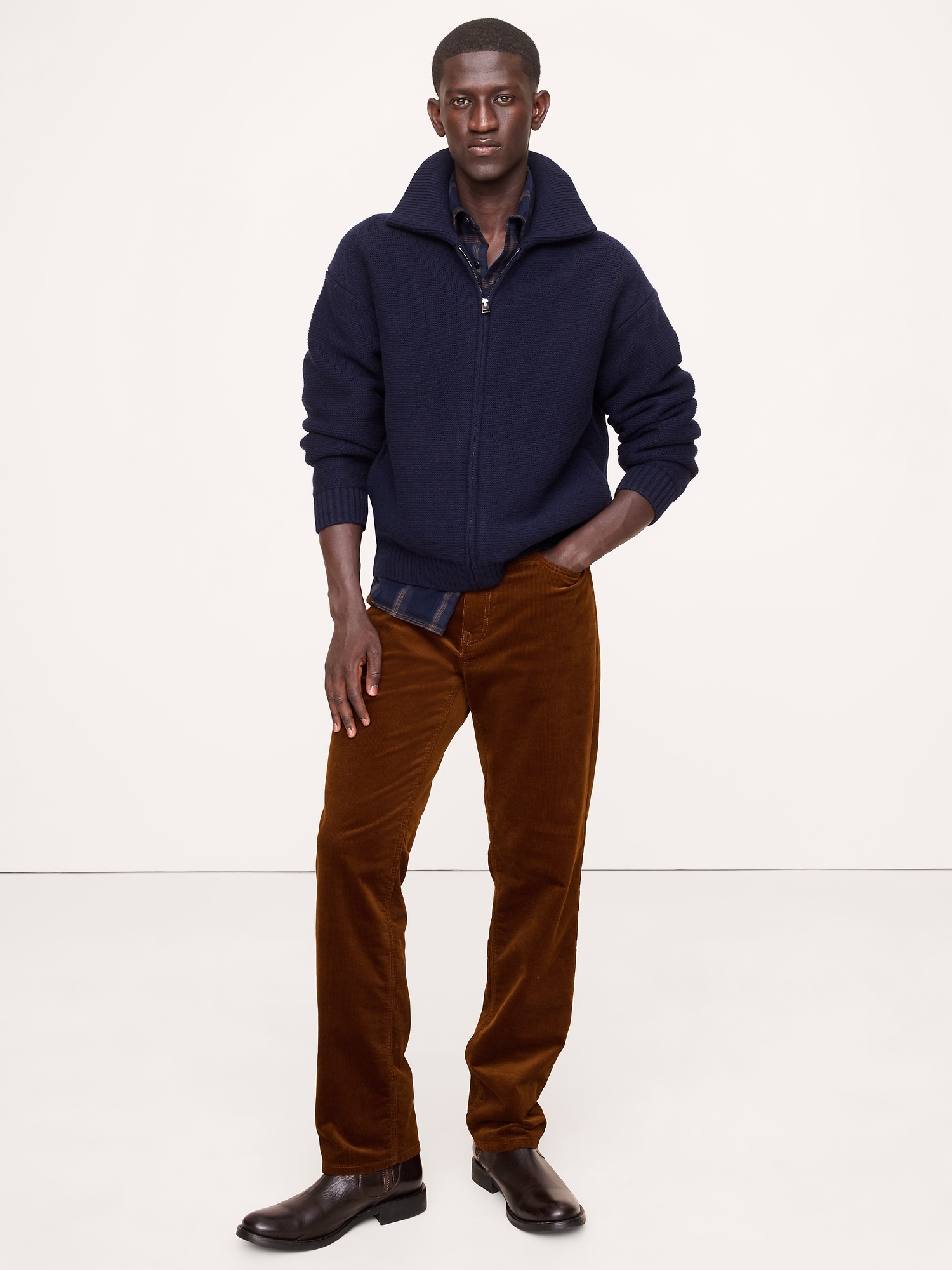 Straight Corduroy Traveler Pant - Rust Brown