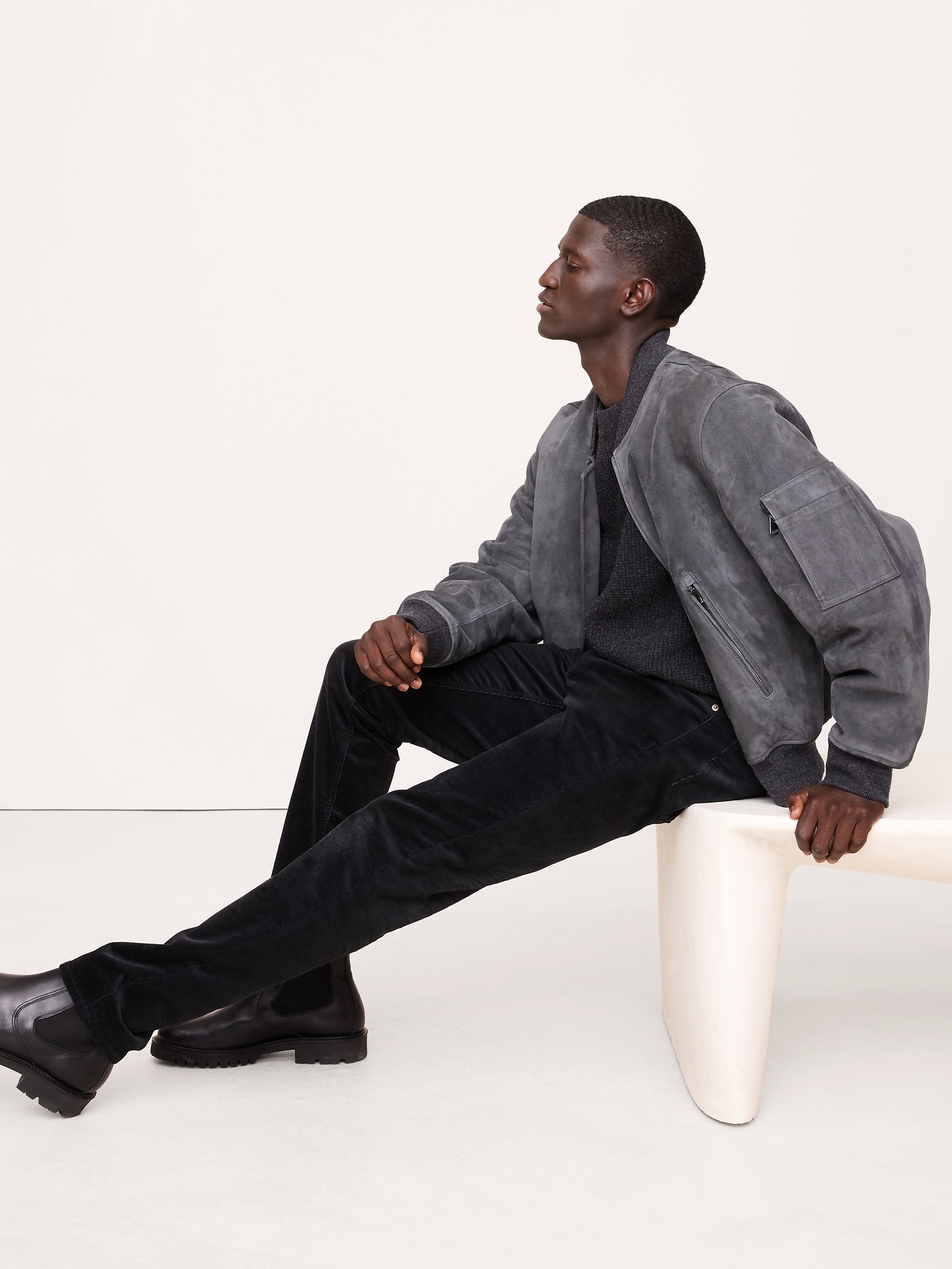 Slim Corduroy Traveler Pant - Slate Gray