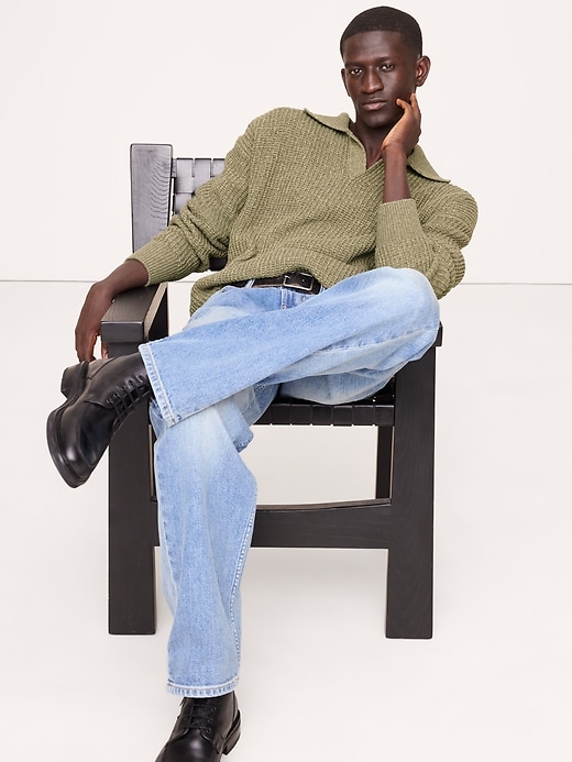 Chunky Cotton-Blend Sweater Polo | Banana Republic