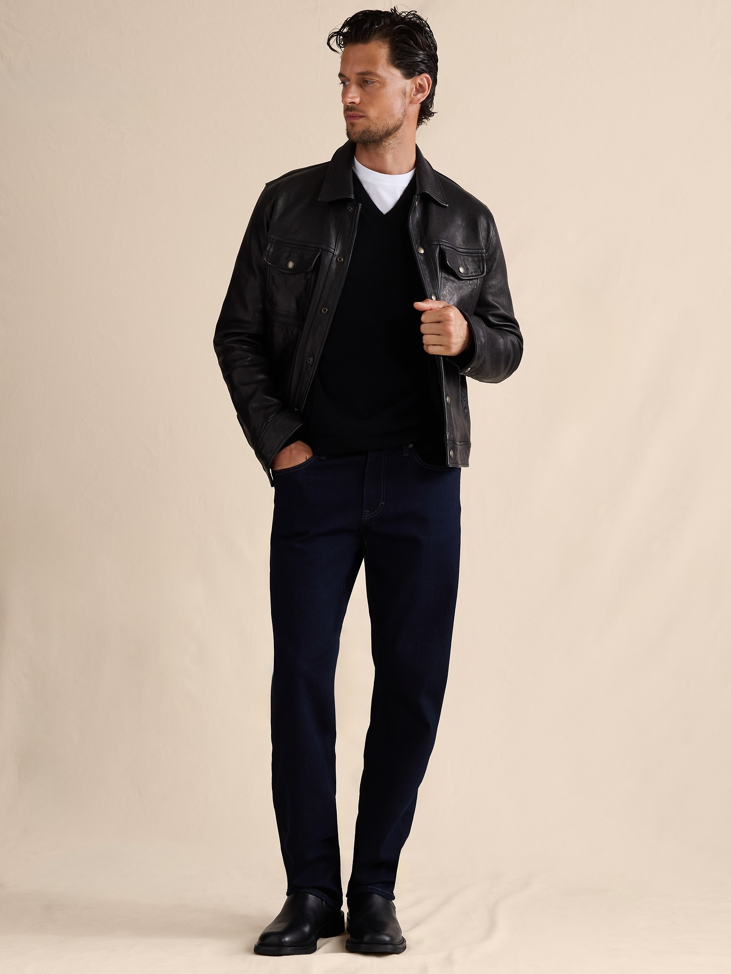 Straight Luxe Traveler Jean - Rinse Dark Wash