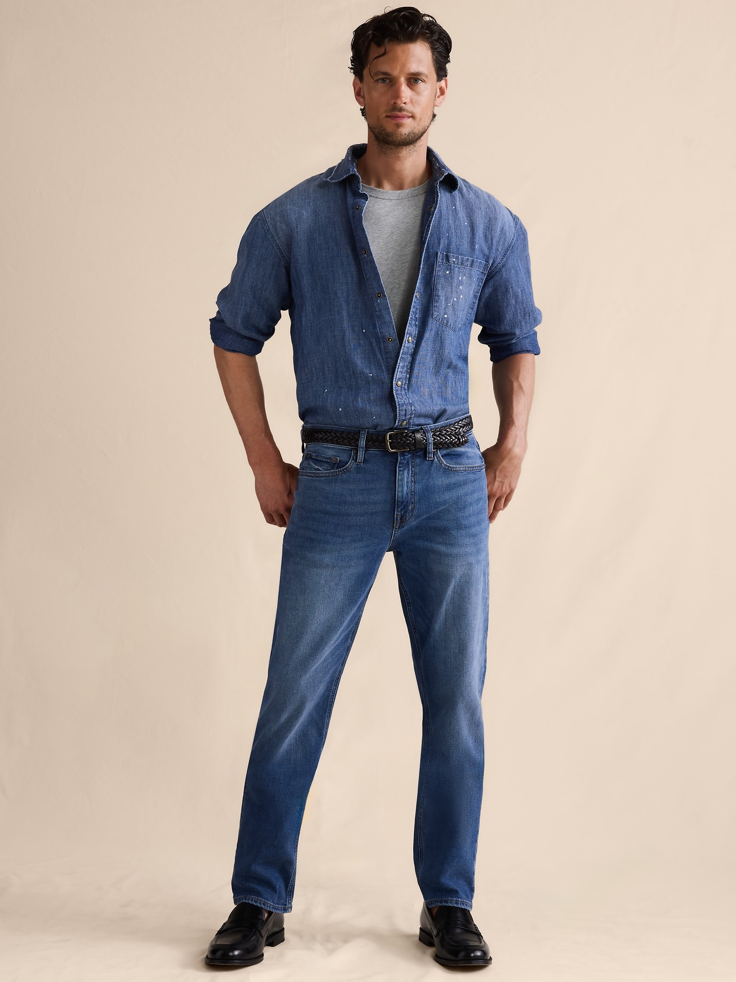 Straight Luxe Traveler Jean - Medium Wash