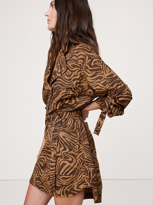 Stretch-Cotton Utility Mini Dress