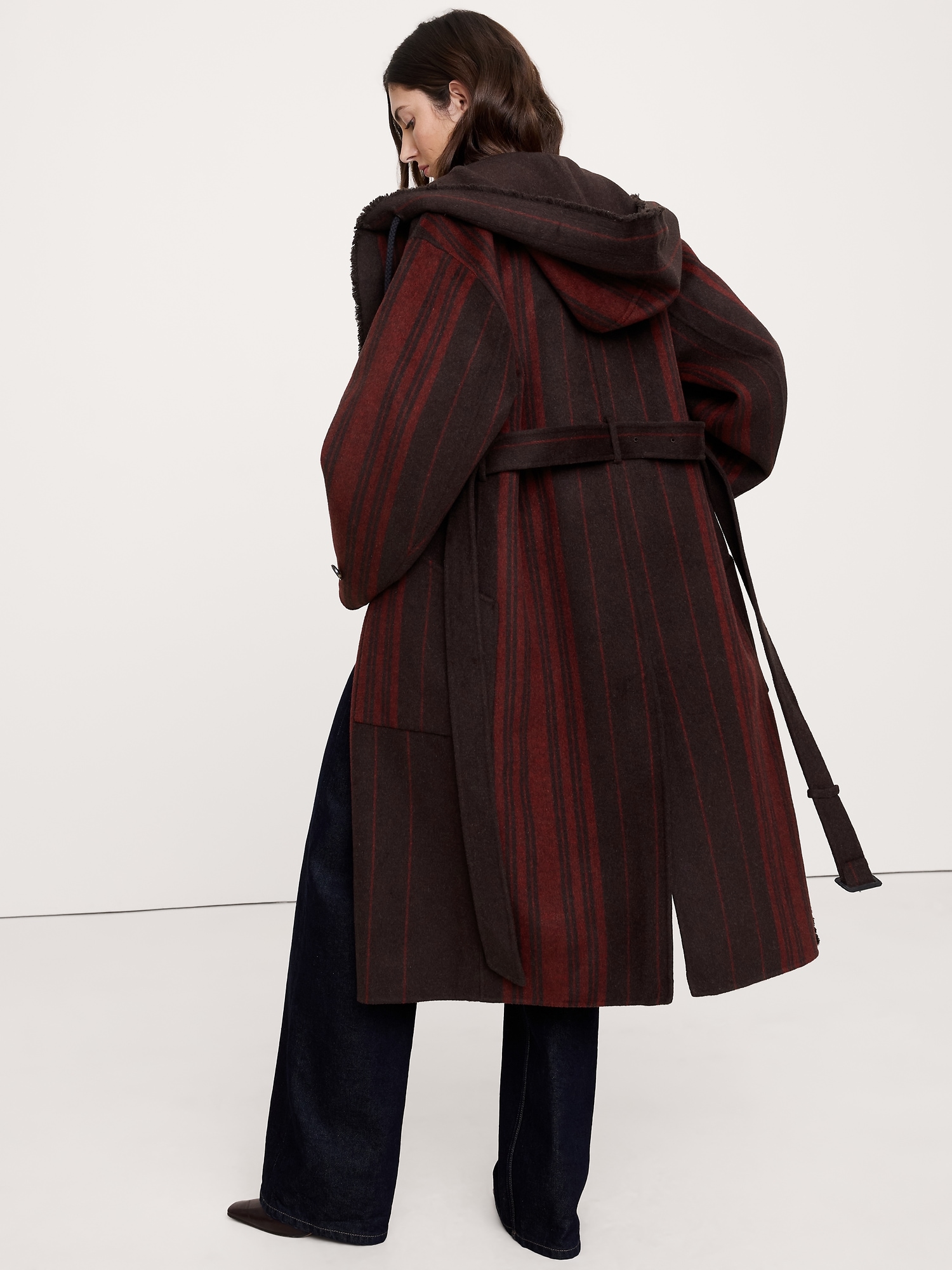 Image number 3 showing, Double-Faced Wool-Blend Parka Coat