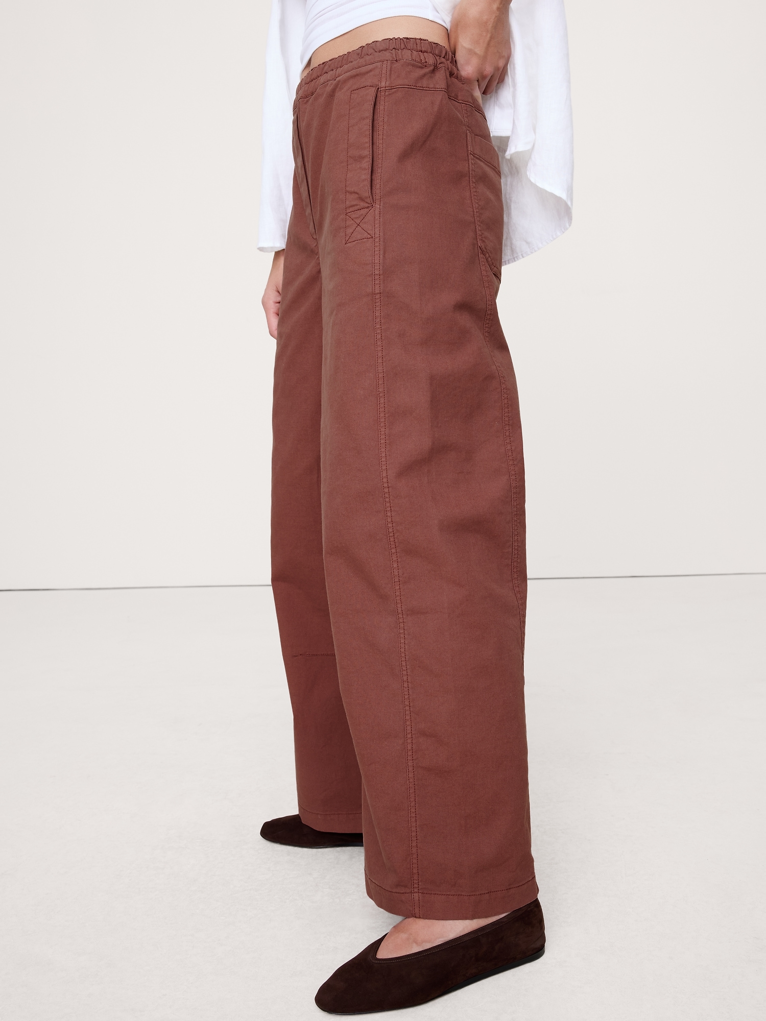 Image number 6 showing, Mid-Rise Relaxed Painter Pull-On Pant
