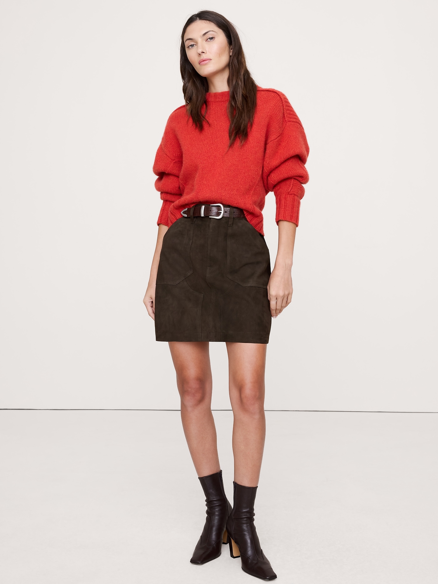 Image number 1 showing, Suede Mini Skirt