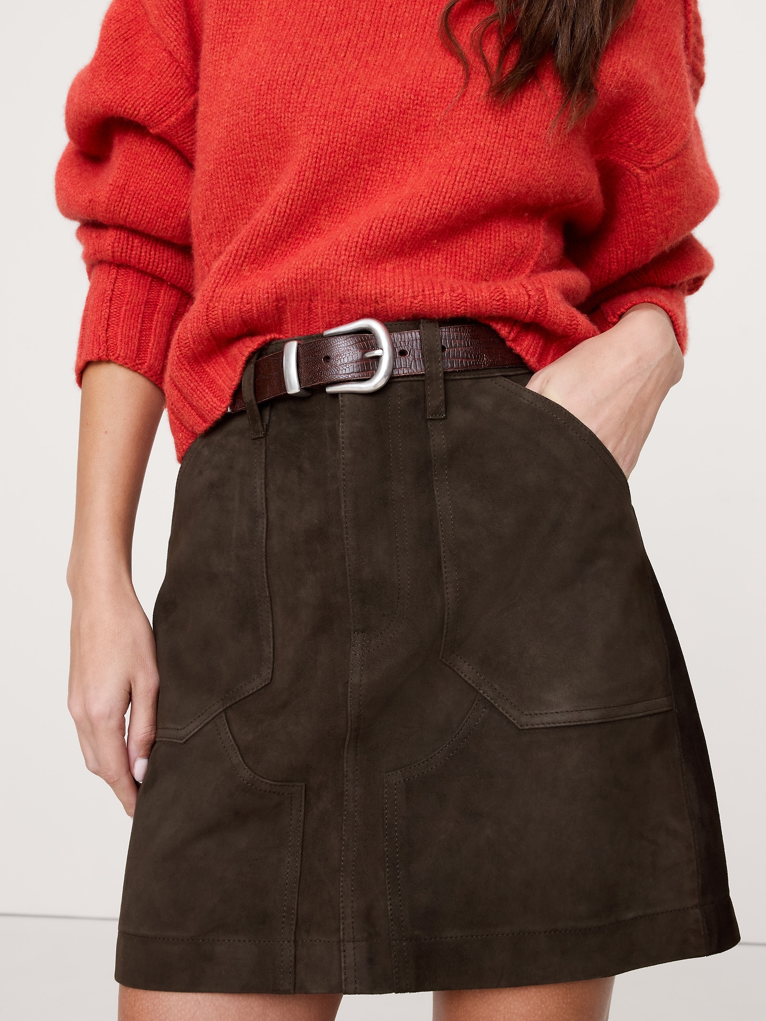 Image number 4 showing, Suede Mini Skirt
