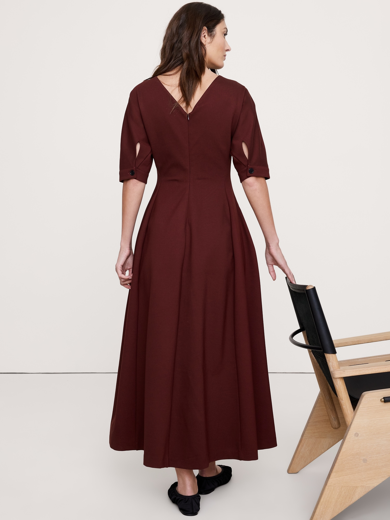 Image number 3 showing, Ponte Puff-Sleeve Maxi Dress