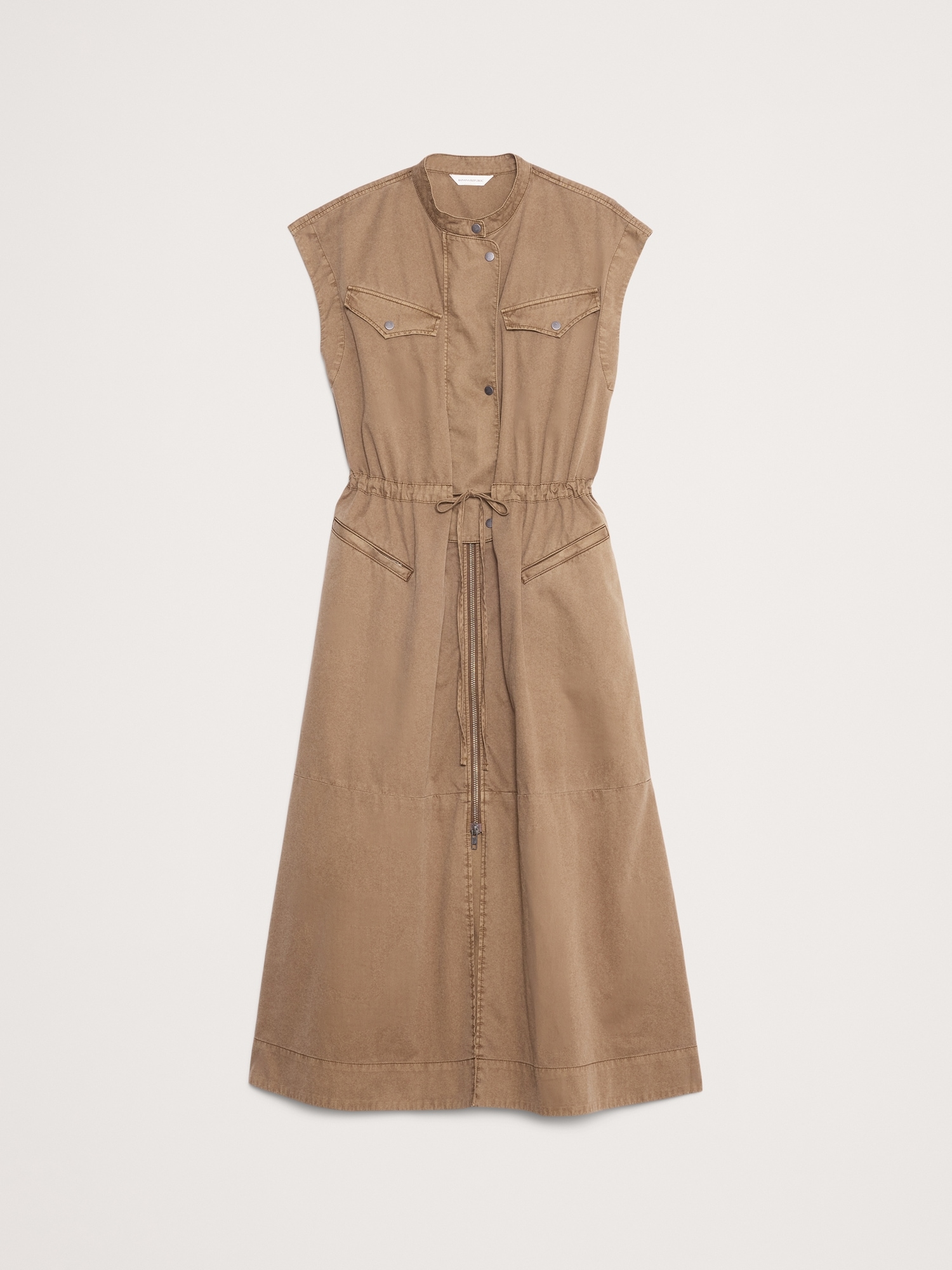 Image number 5 showing, COTTON TWILL UTILITY LONG MIDI DRESS