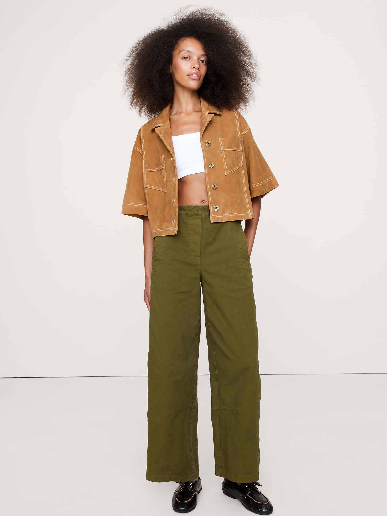 Mid-Rise Relaxed Painter Pull-On Pant
