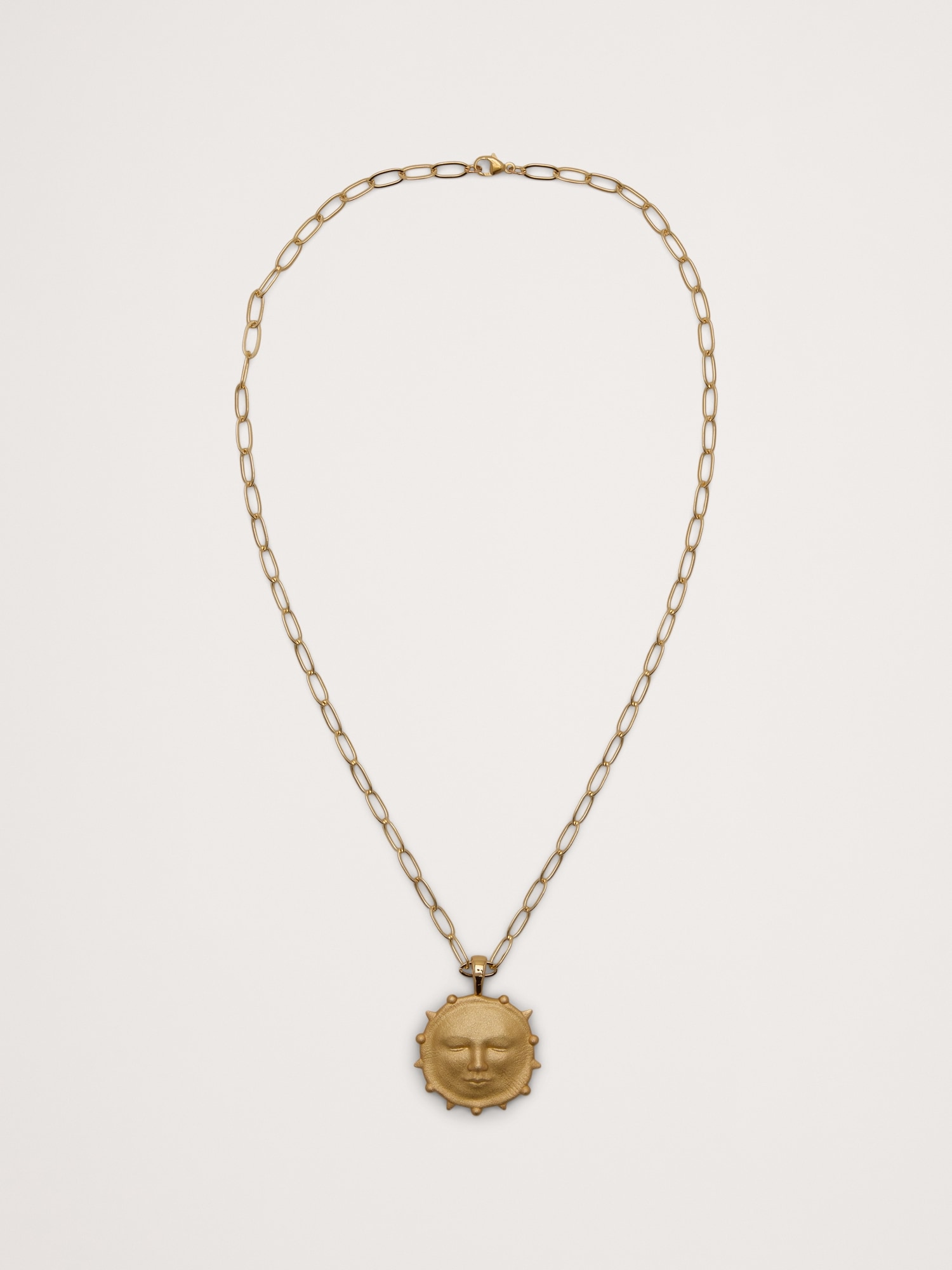 Image number 2 showing, Strong Vintage Sun Face Pendant with Chain by Jane Win