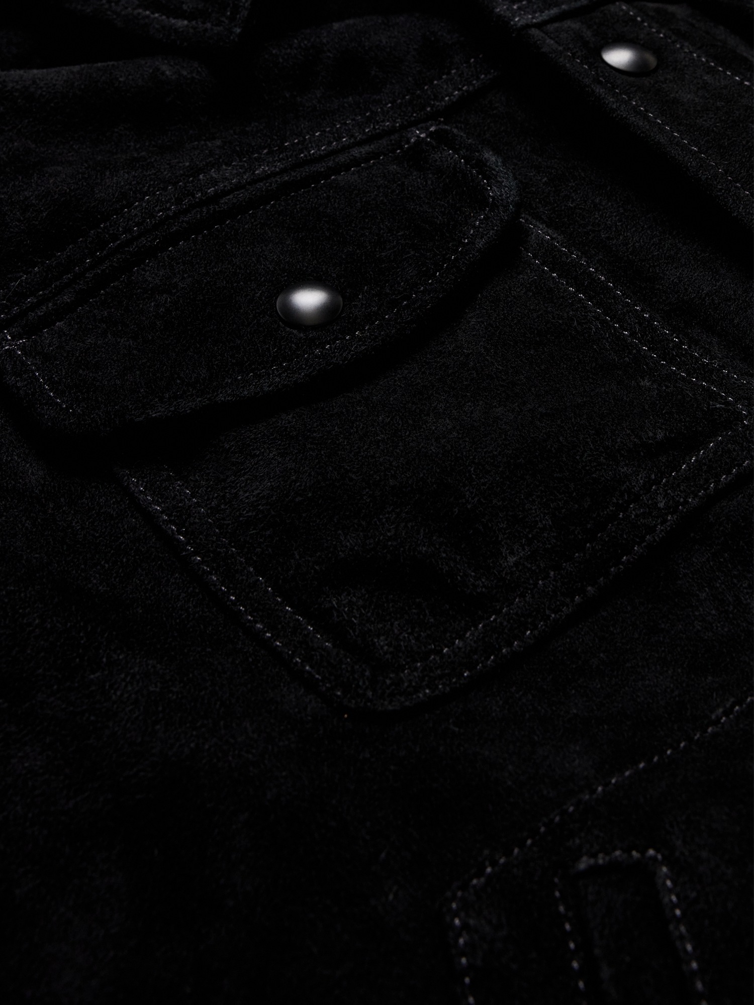 Мужская куртка Banana Republic Suede Trucker, цвет: Чёрный — фото 6