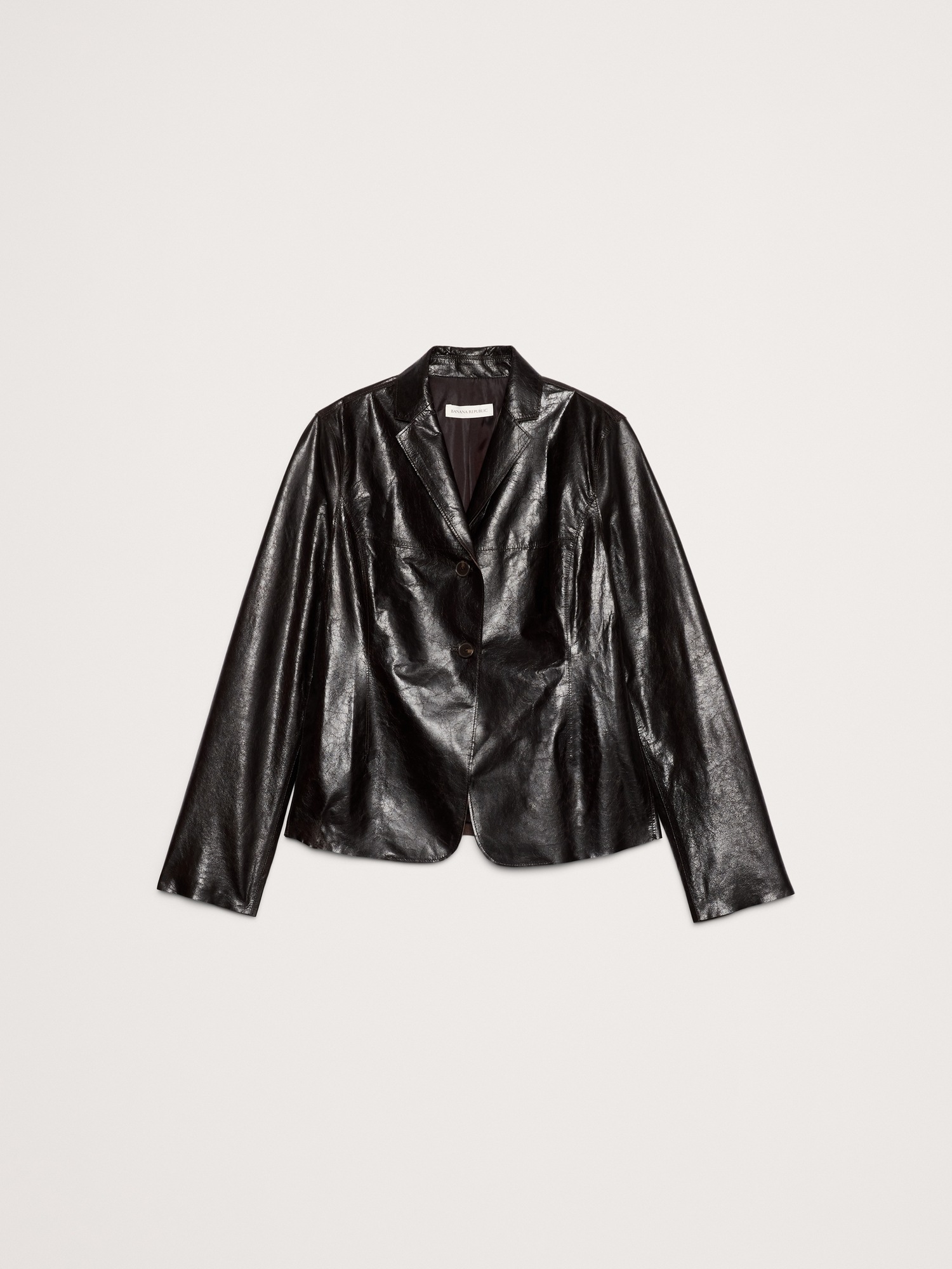 Женский пиджак Banana Republic 90S Leather Blazer, цвет: Тёмно-коричневый коричневый — фото 4