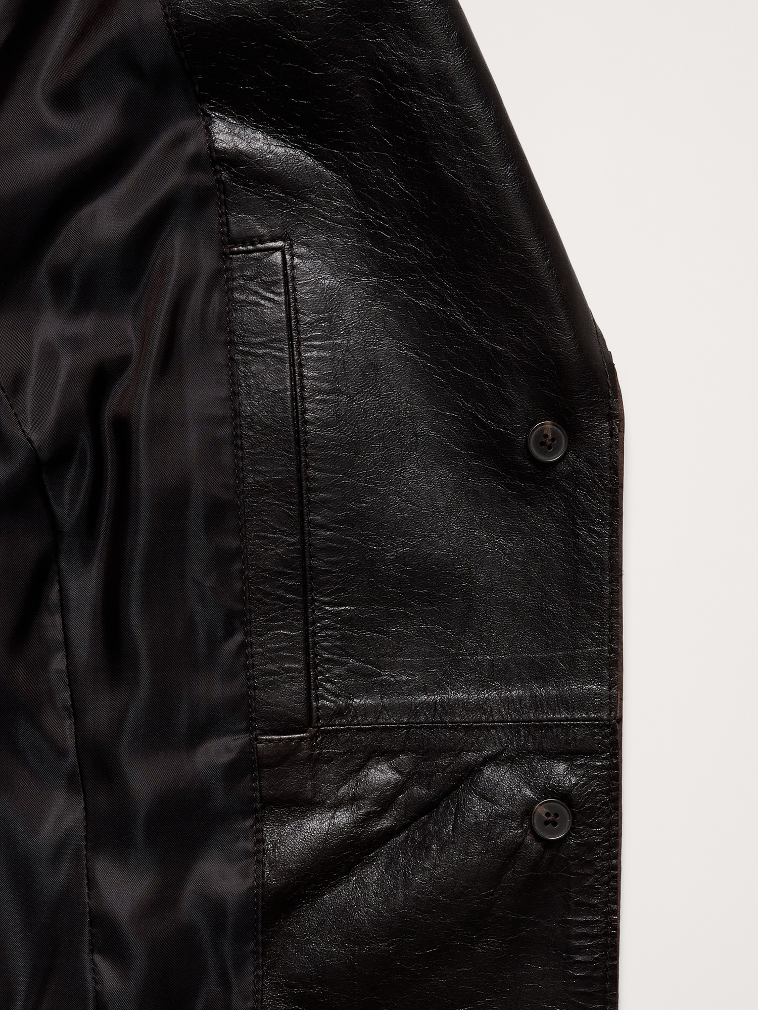 Женский пиджак Banana Republic 90S Leather Blazer, цвет: Тёмно-коричневый коричневый — фото 5