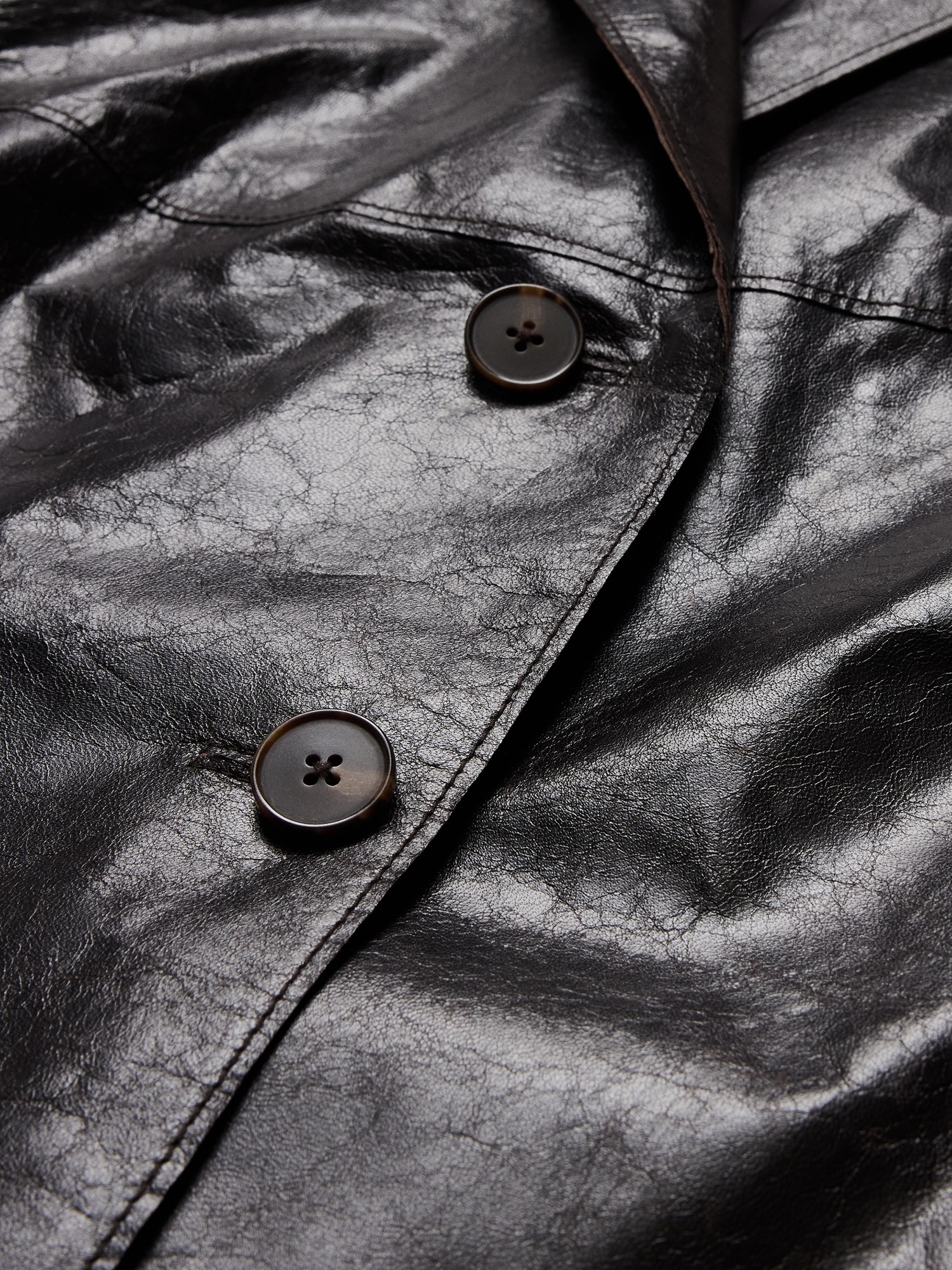 Женский пиджак Banana Republic 90S Leather Blazer, цвет: Тёмно-коричневый коричневый — фото 6