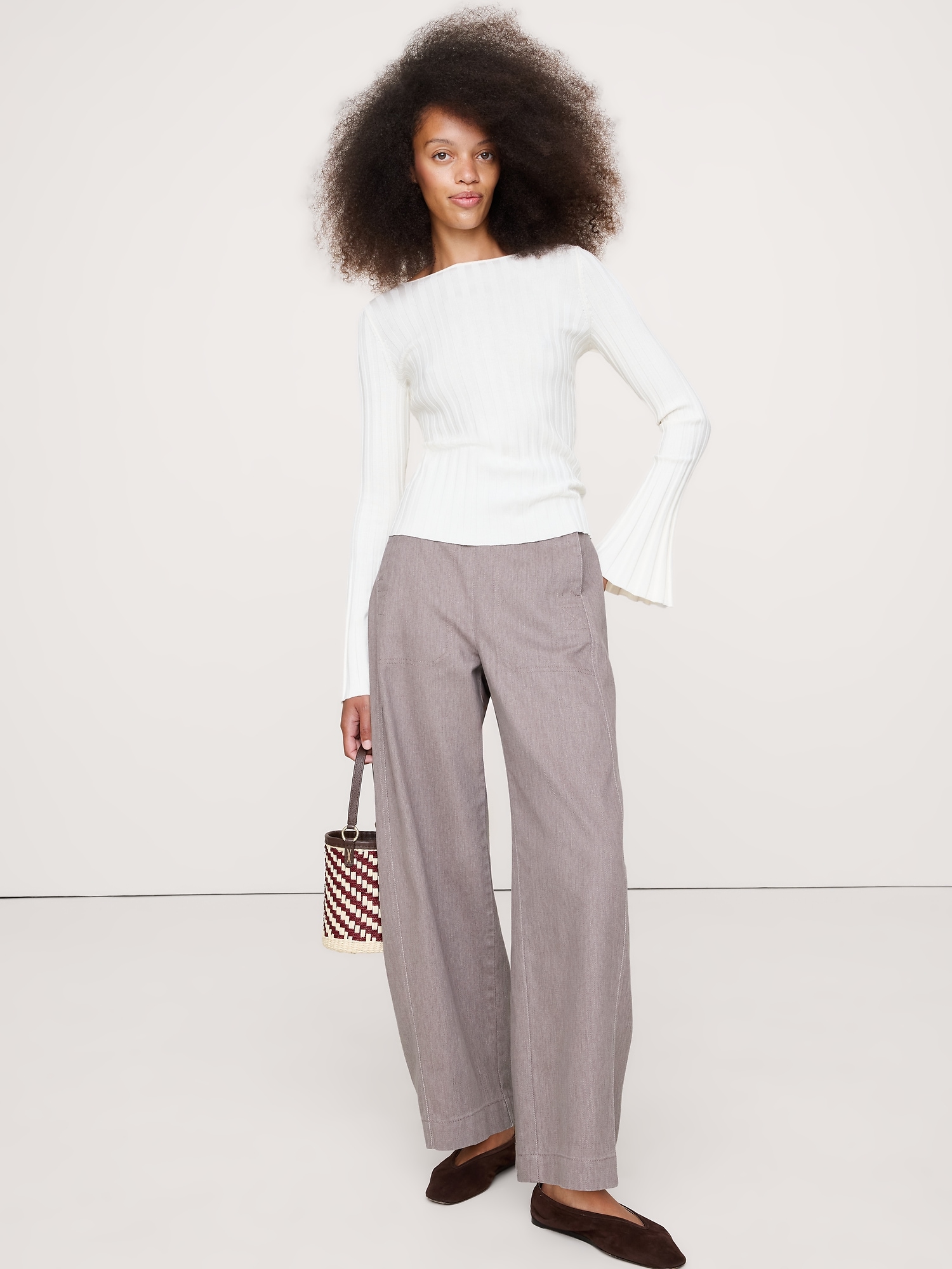HIGH-RISE UTILITY BARREL-LEG PANT - Dusk Purple