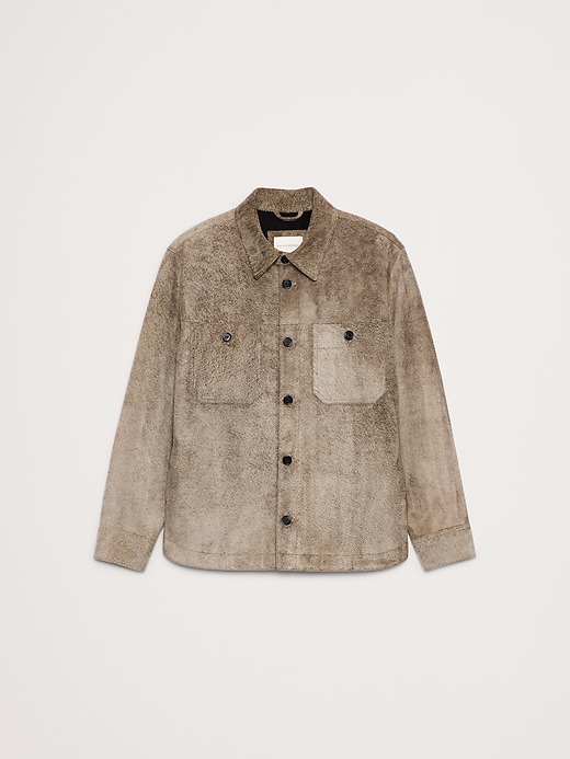 Relaxed Textured Suede Shirt Jacket Banana Republic