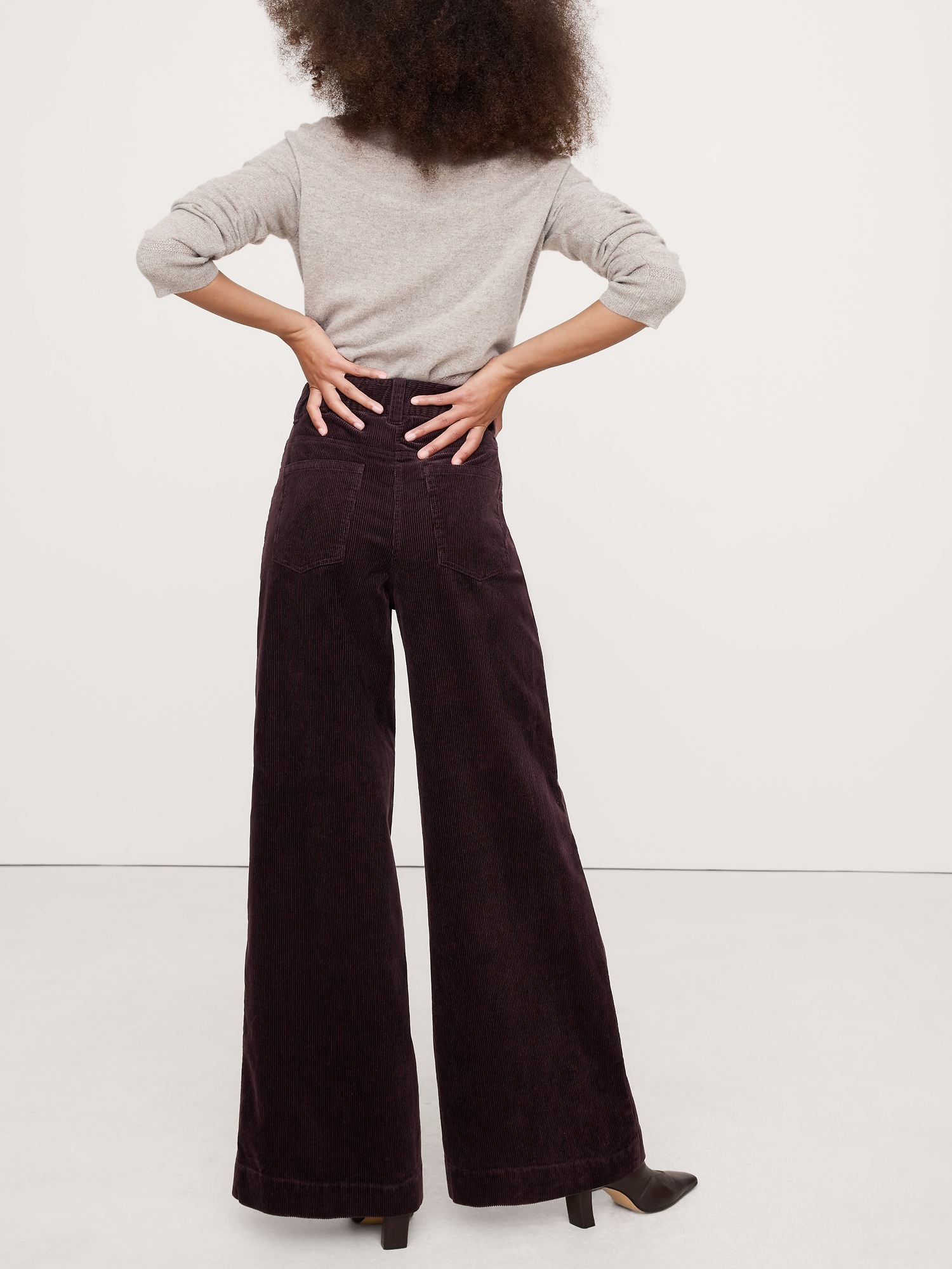 Image number 3 showing, High-Rise Wide-Leg Corduroy Pull-On Pant