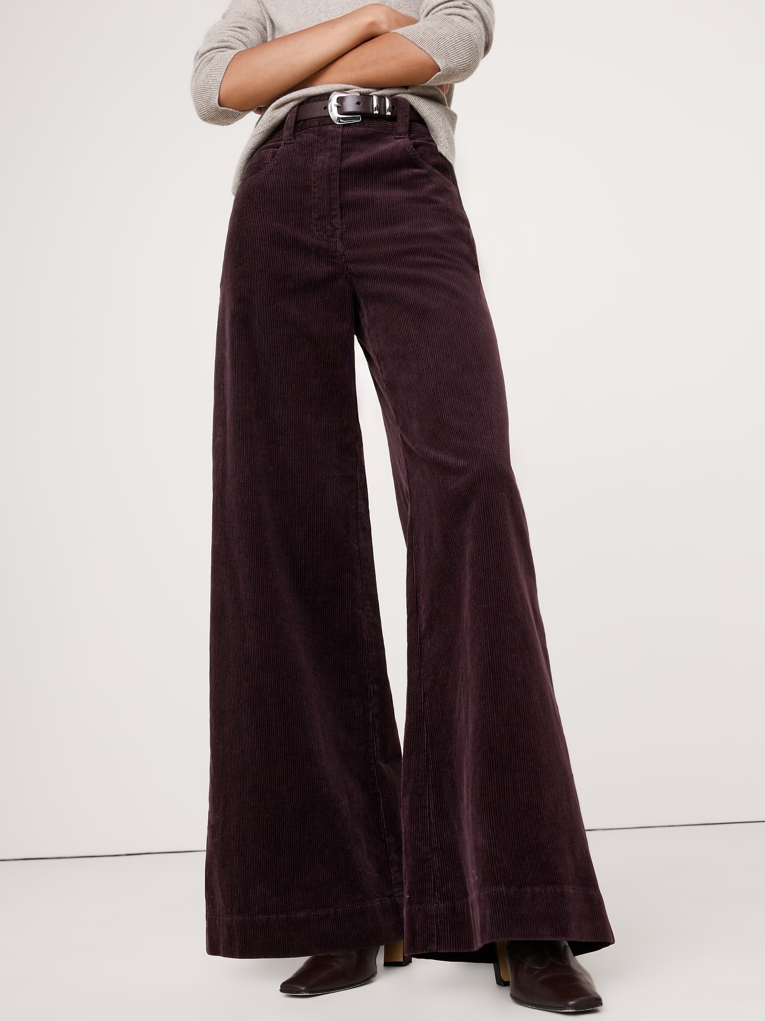 Image number 4 showing, High-Rise Wide-Leg Corduroy Pull-On Pant